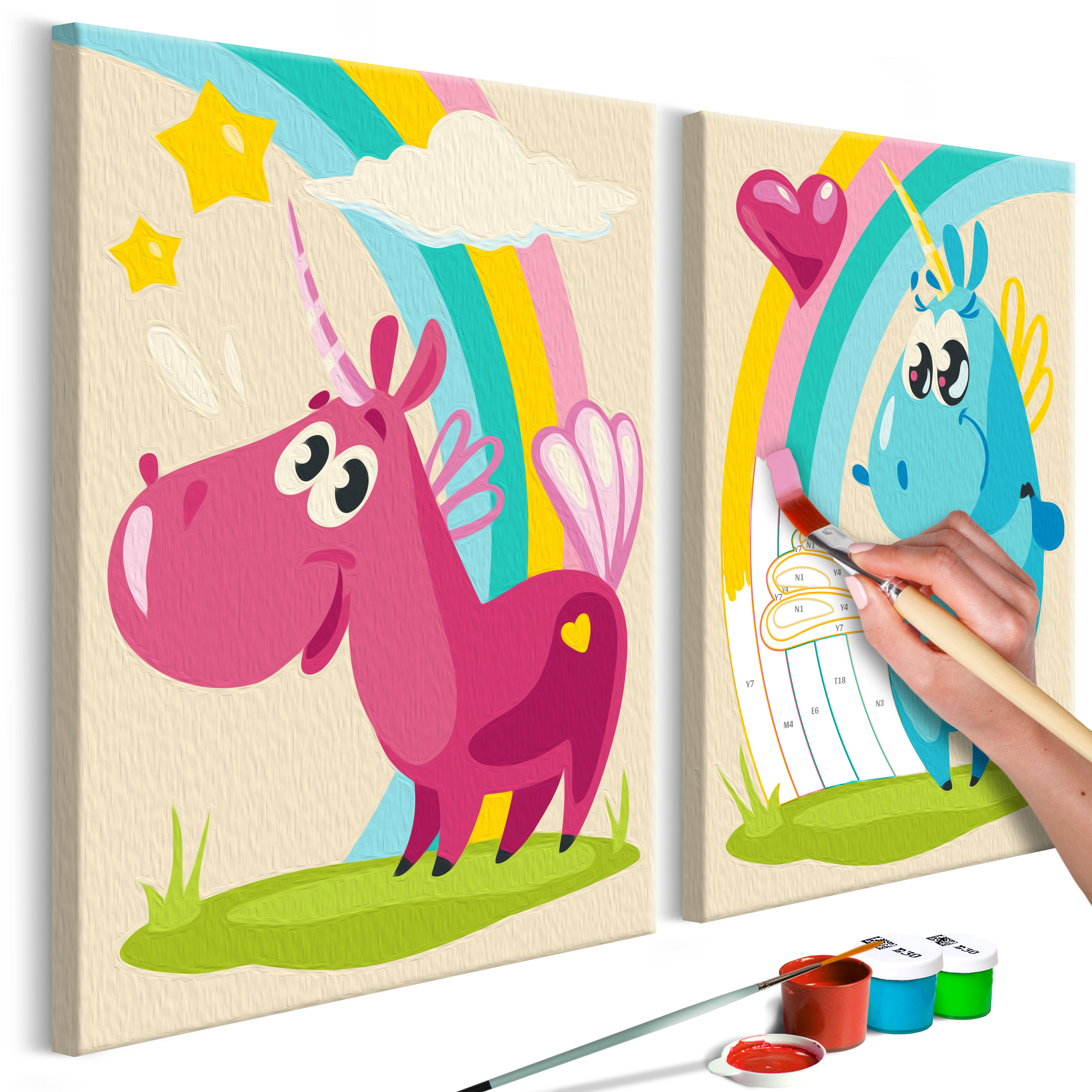 DIY canvas painting - Sweet Unicorns - 33x23