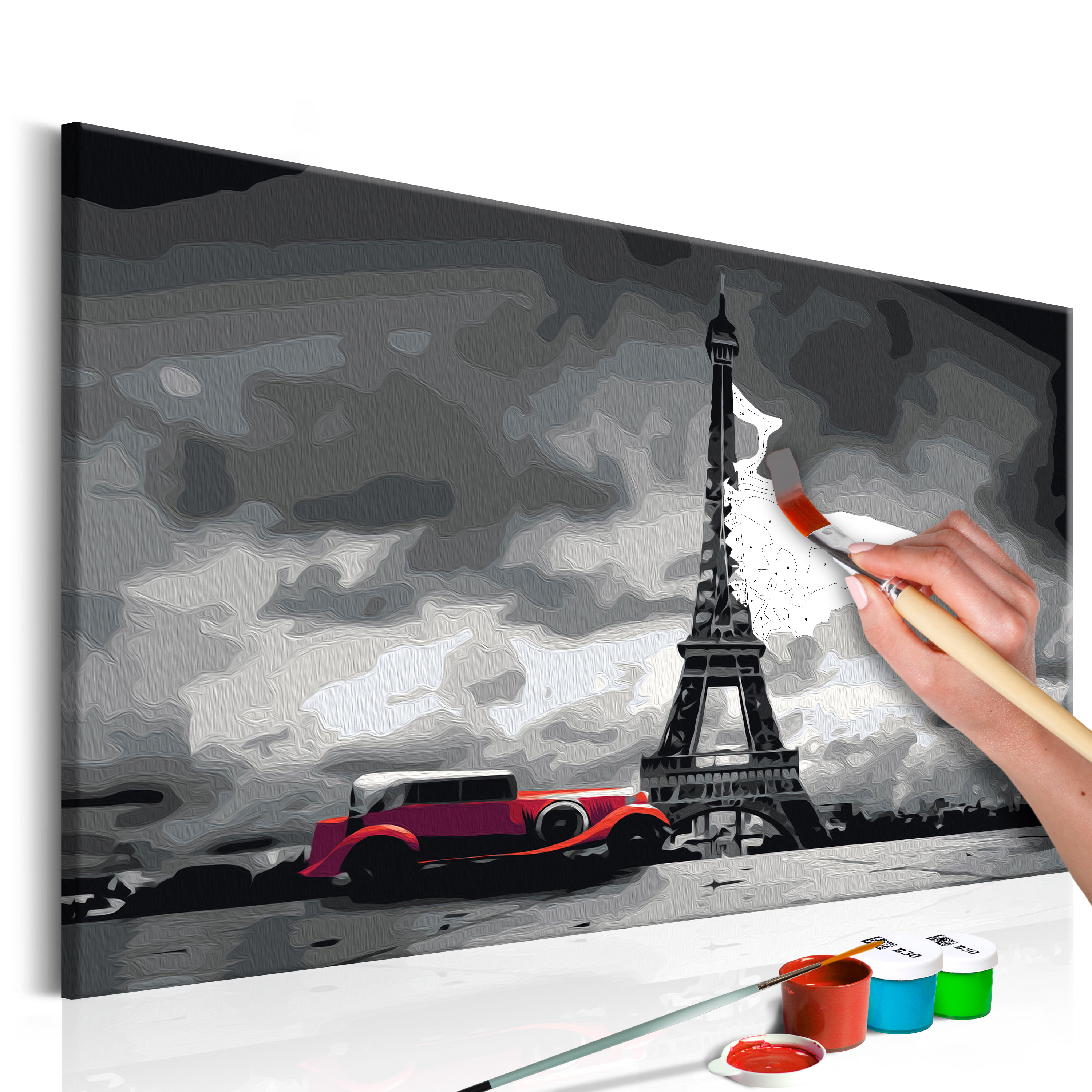 DIY canvas painting - Paris (Red Limousine) - 60x40