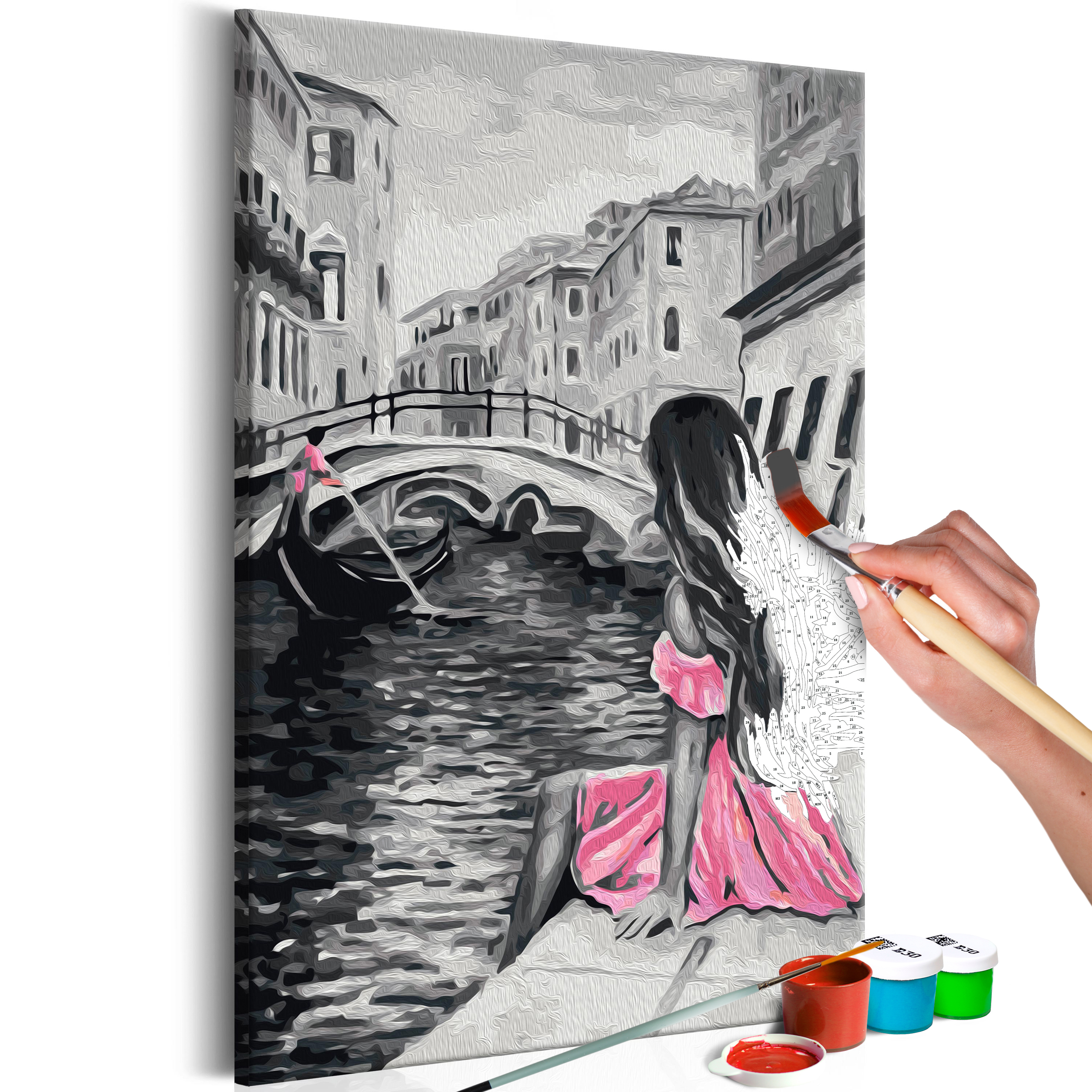 DIY canvas painting - Venice (A Girl In A Pink Dress) - 40x60