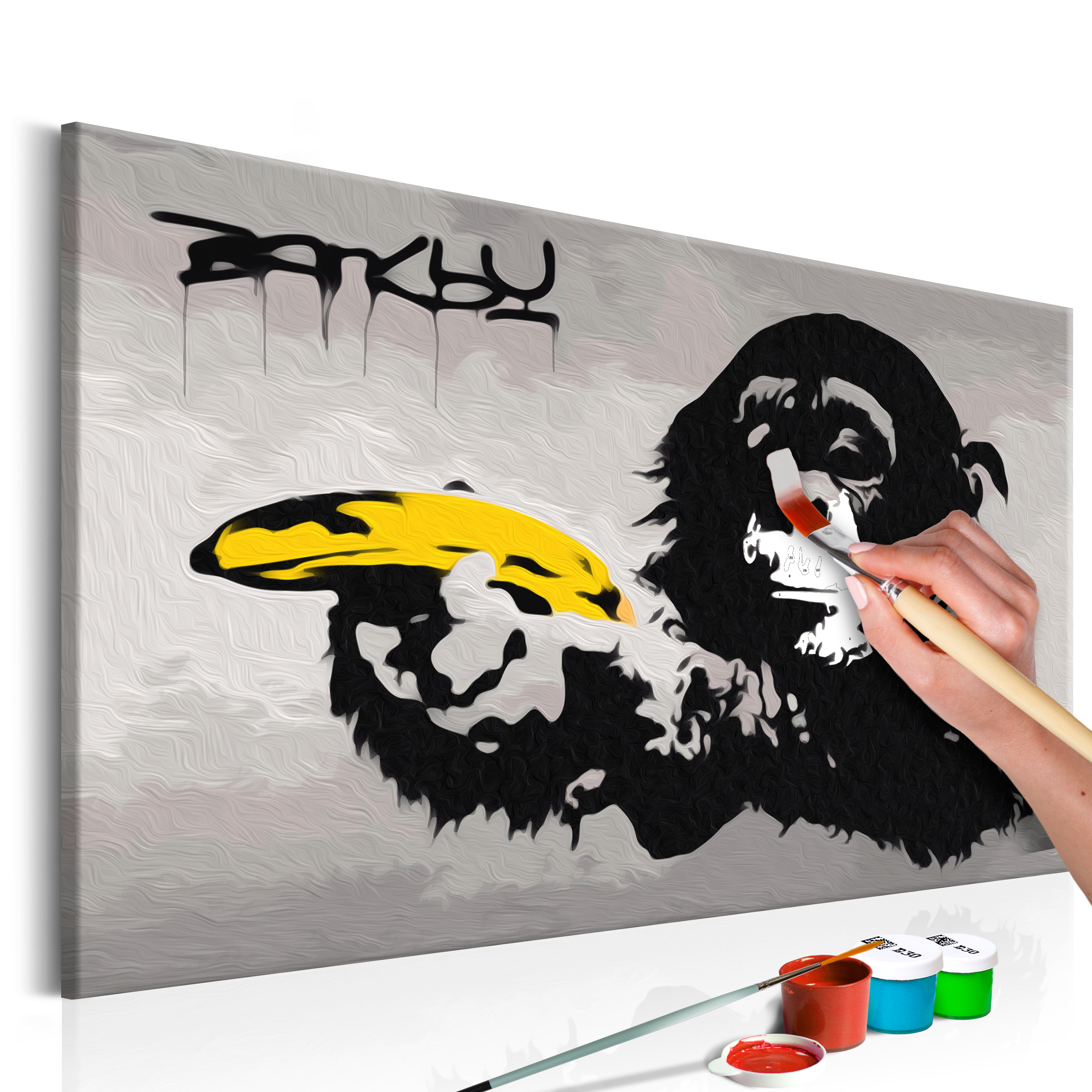 DIY canvas painting - Monkey (Banksy Street Art Graffiti) - 60x40