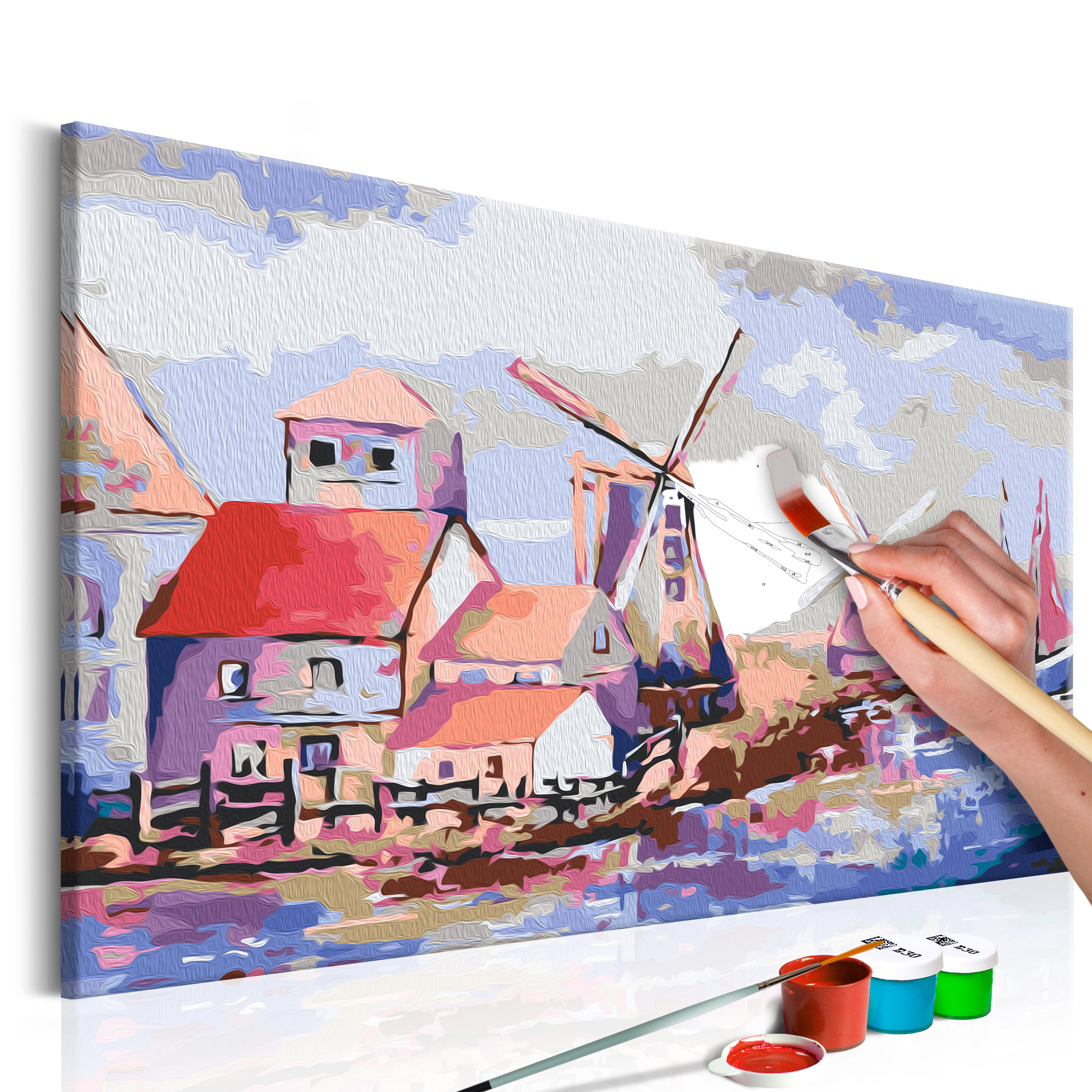 DIY canvas painting - Windmills (Landscape) - 60x40