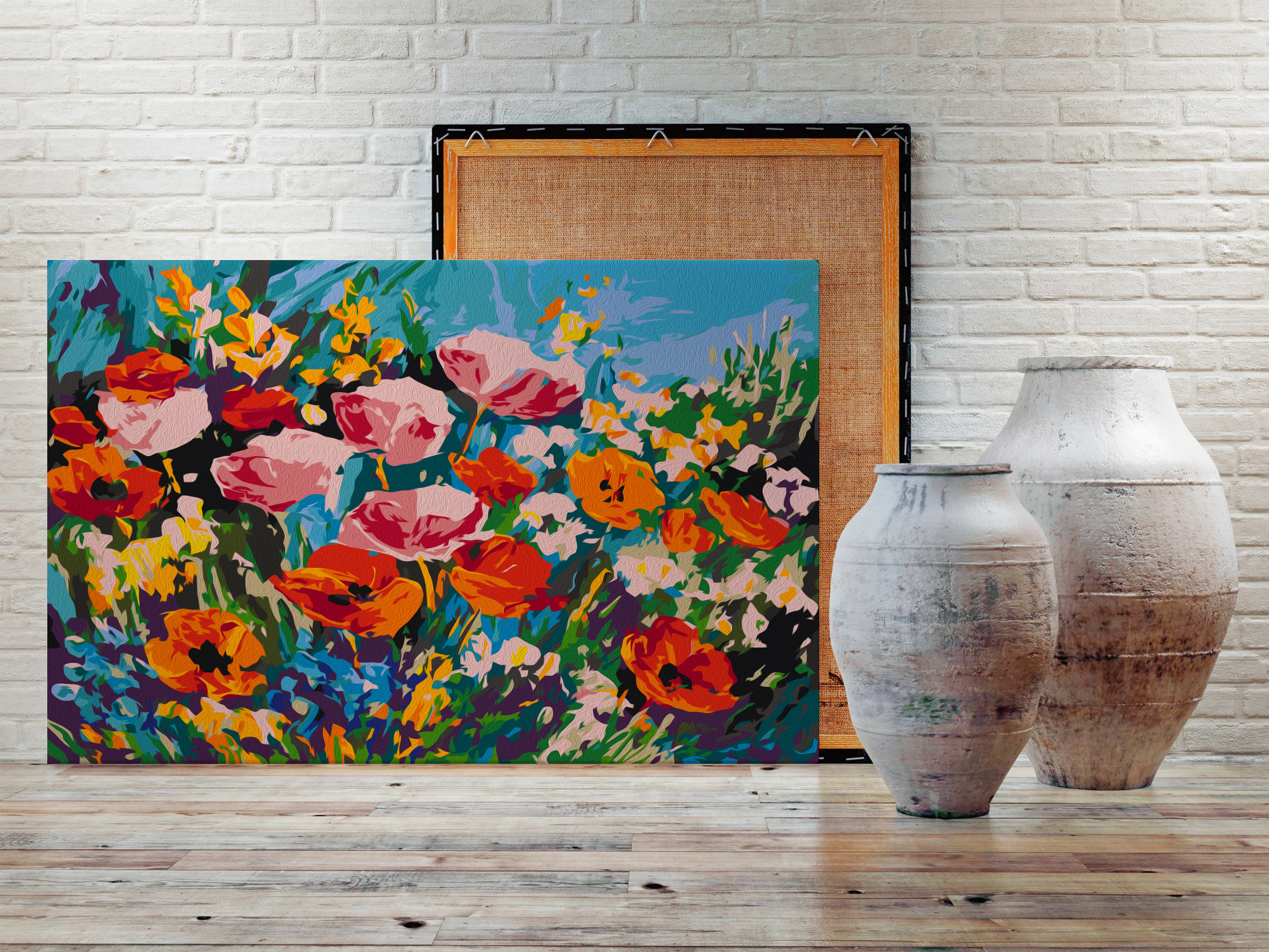 BLUMEN Malen nach Zahlen Erwachsene Wandbild Malset 60x40 n-A-0232-d-a