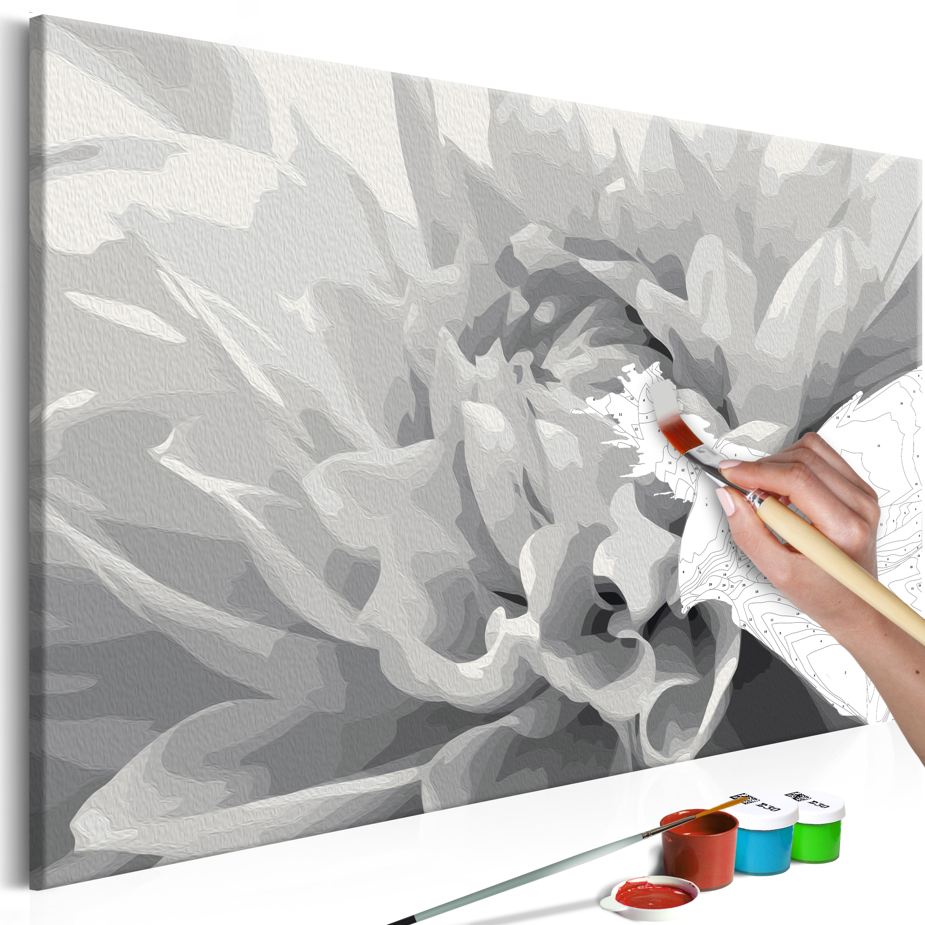 DIY canvas painting - Black & White Flower - 60x40