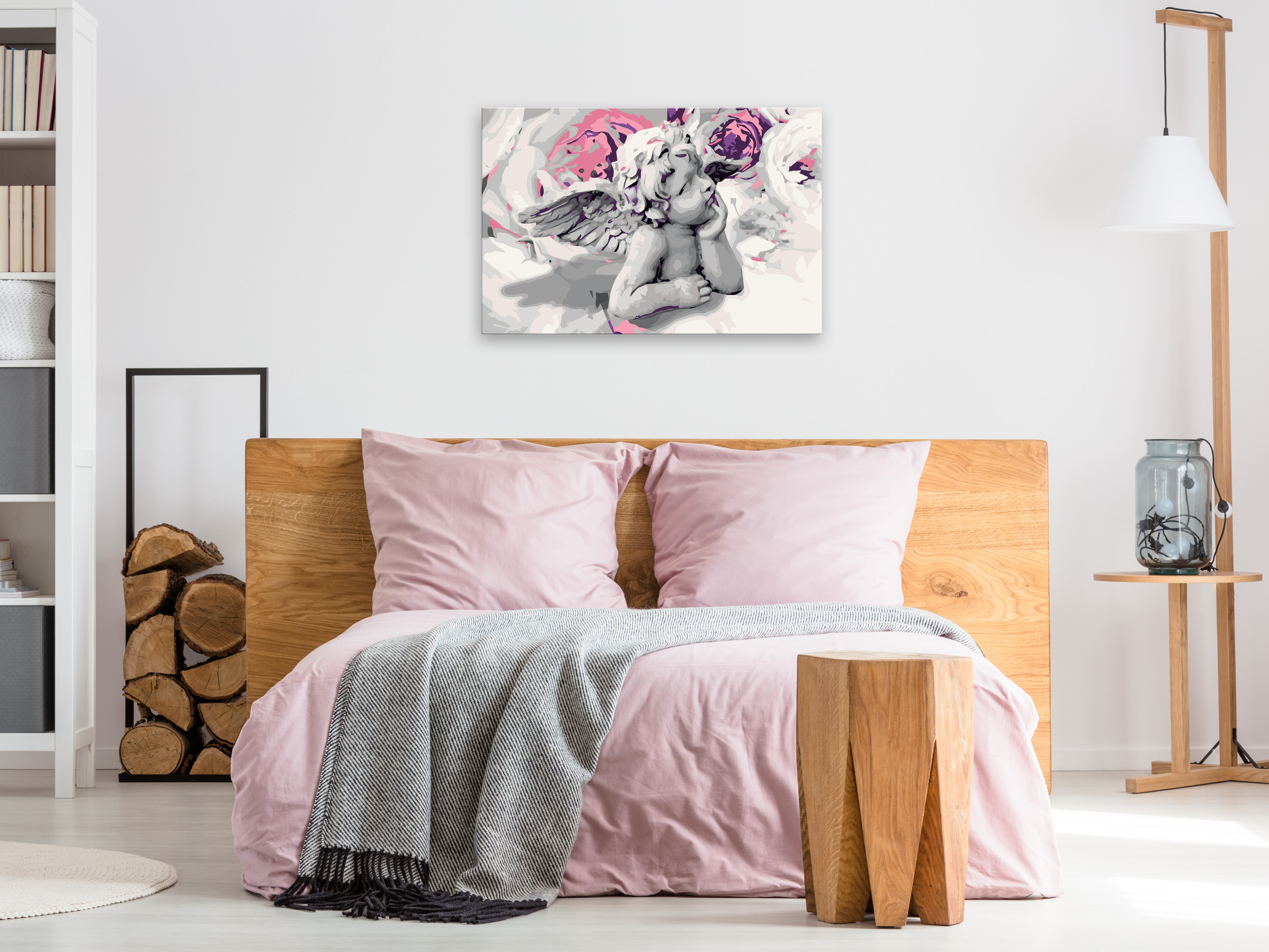 Malen nach Zahlen Erwachsene Wandbild Malset 60x40 Engel Blumen n-A