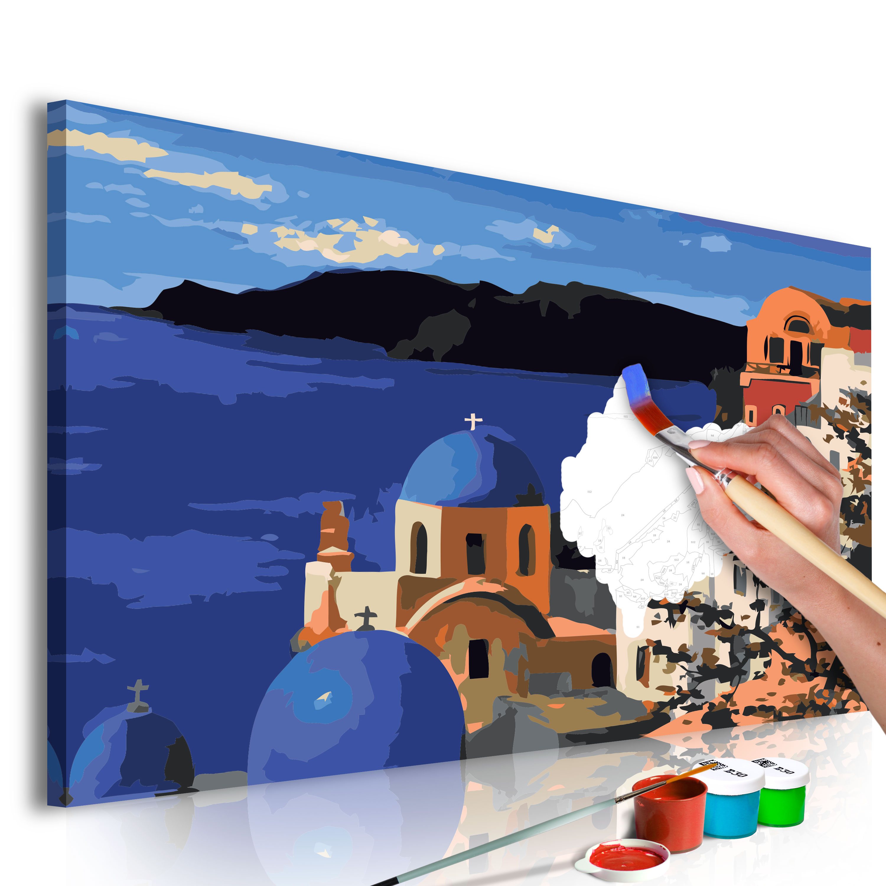 DIY canvas painting - Santorini - 60x40