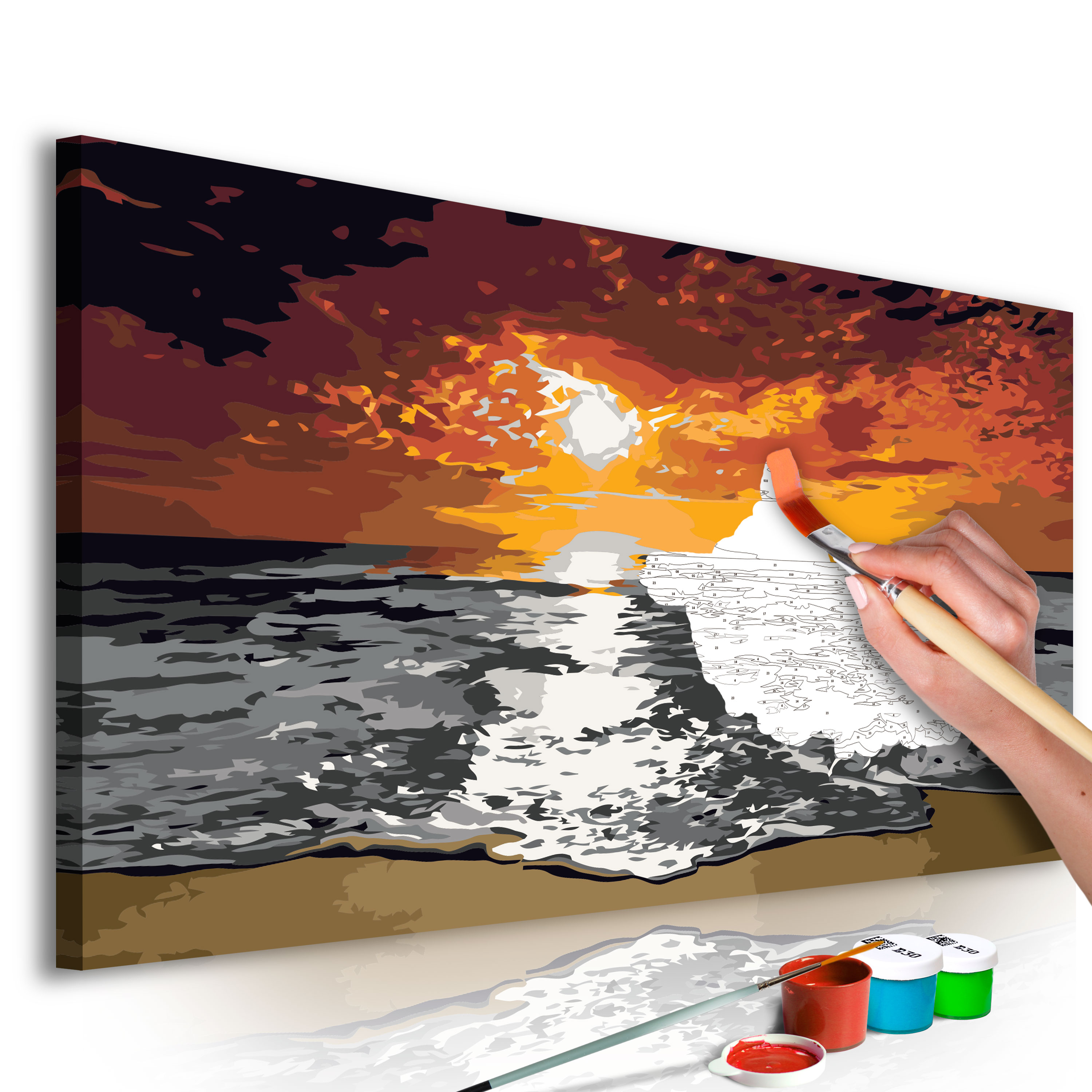 DIY canvas painting - Sea (Sky In Flames) - 80x40