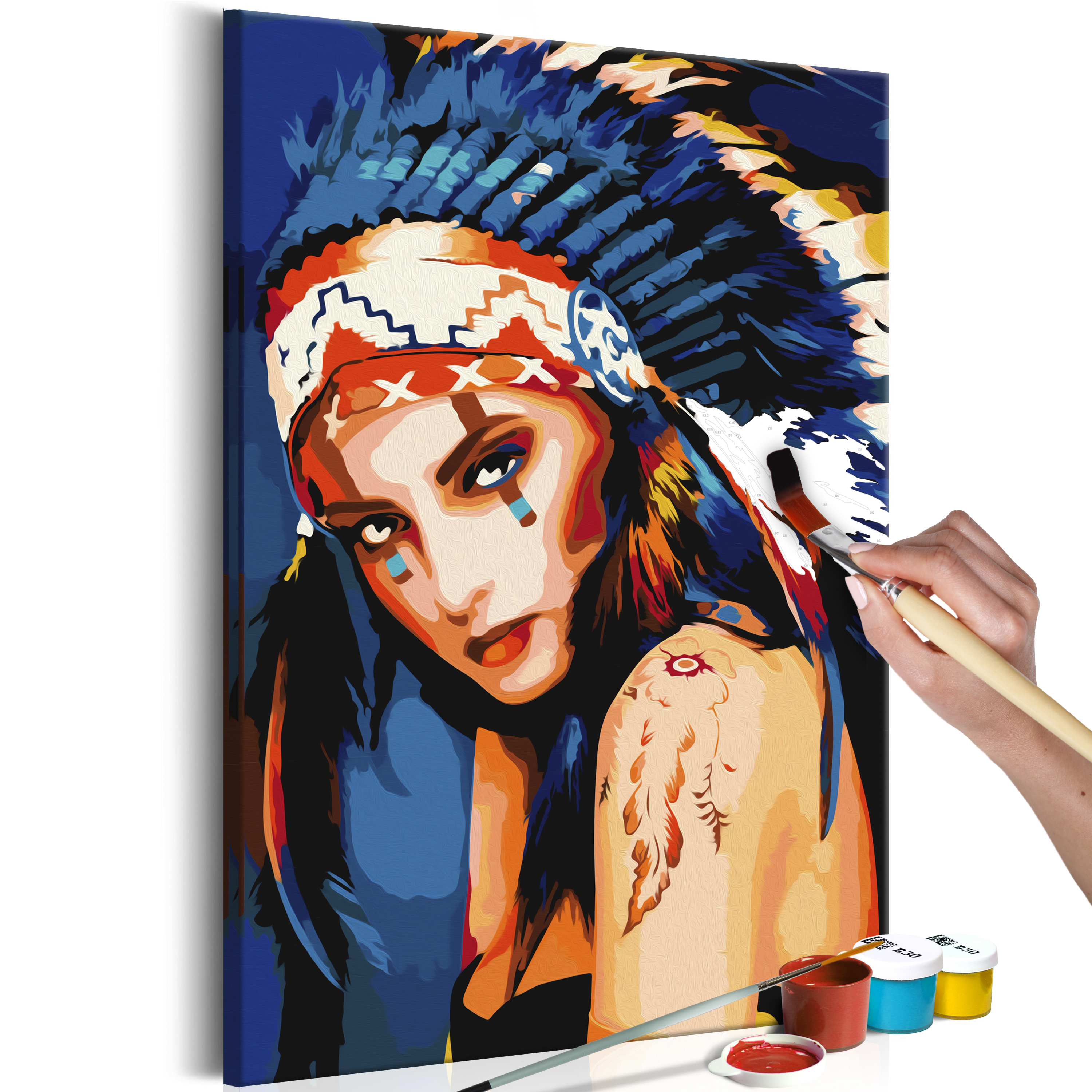 DIY canvas painting - Native American Girl - 40x60