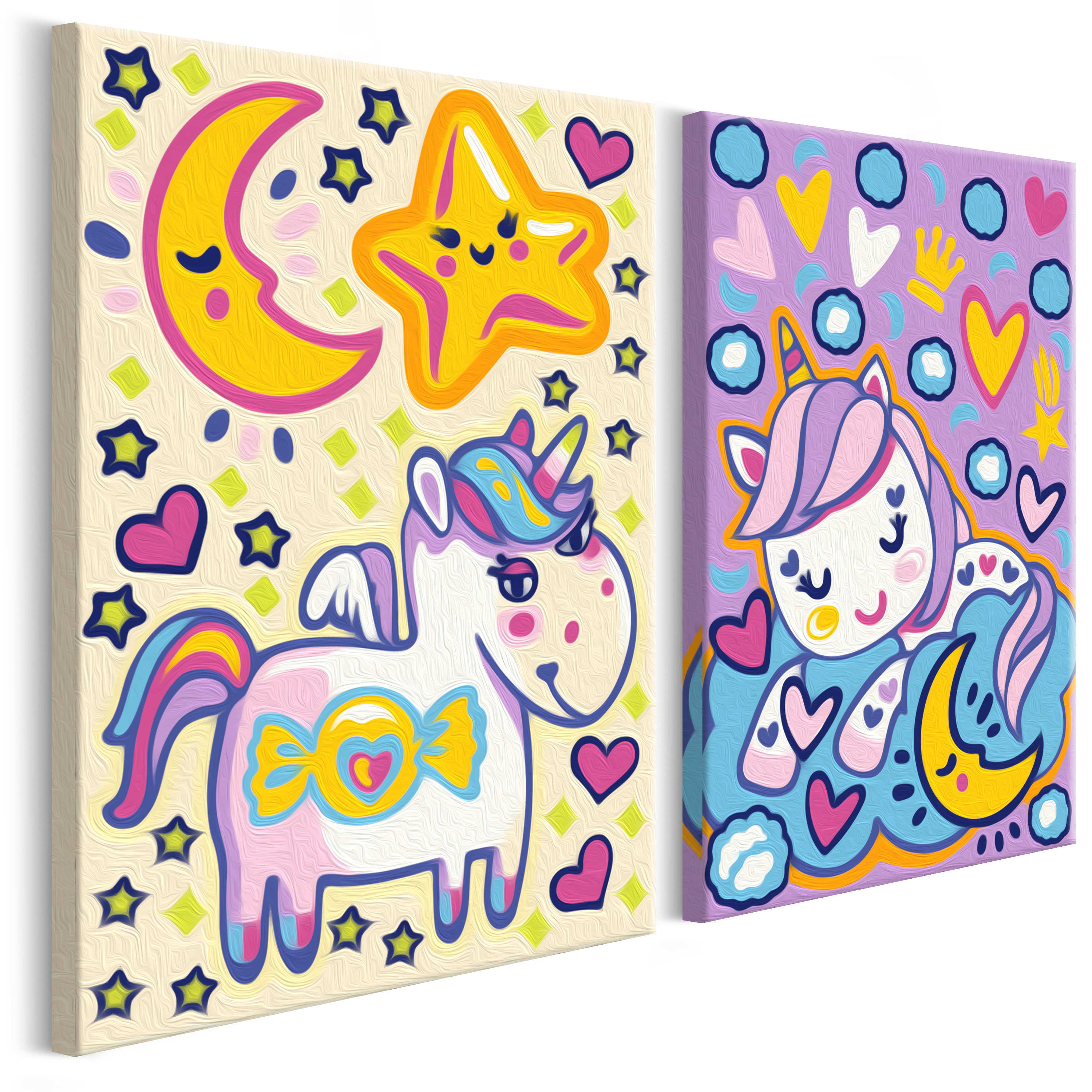 DIY canvas painting - Unicorns (Good Morning & Good Night) - 33x23