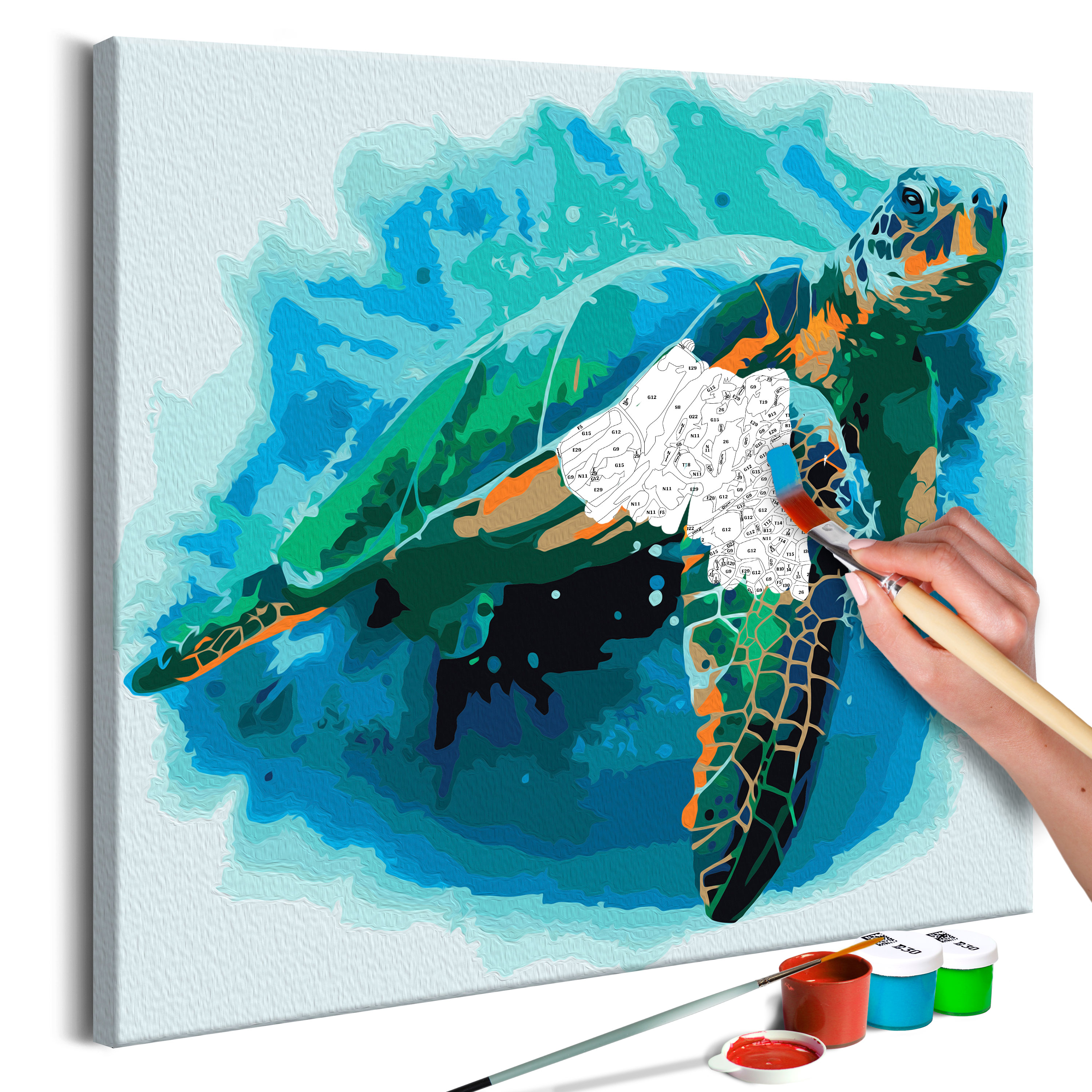 DIY canvas painting - Turtle - 40x40