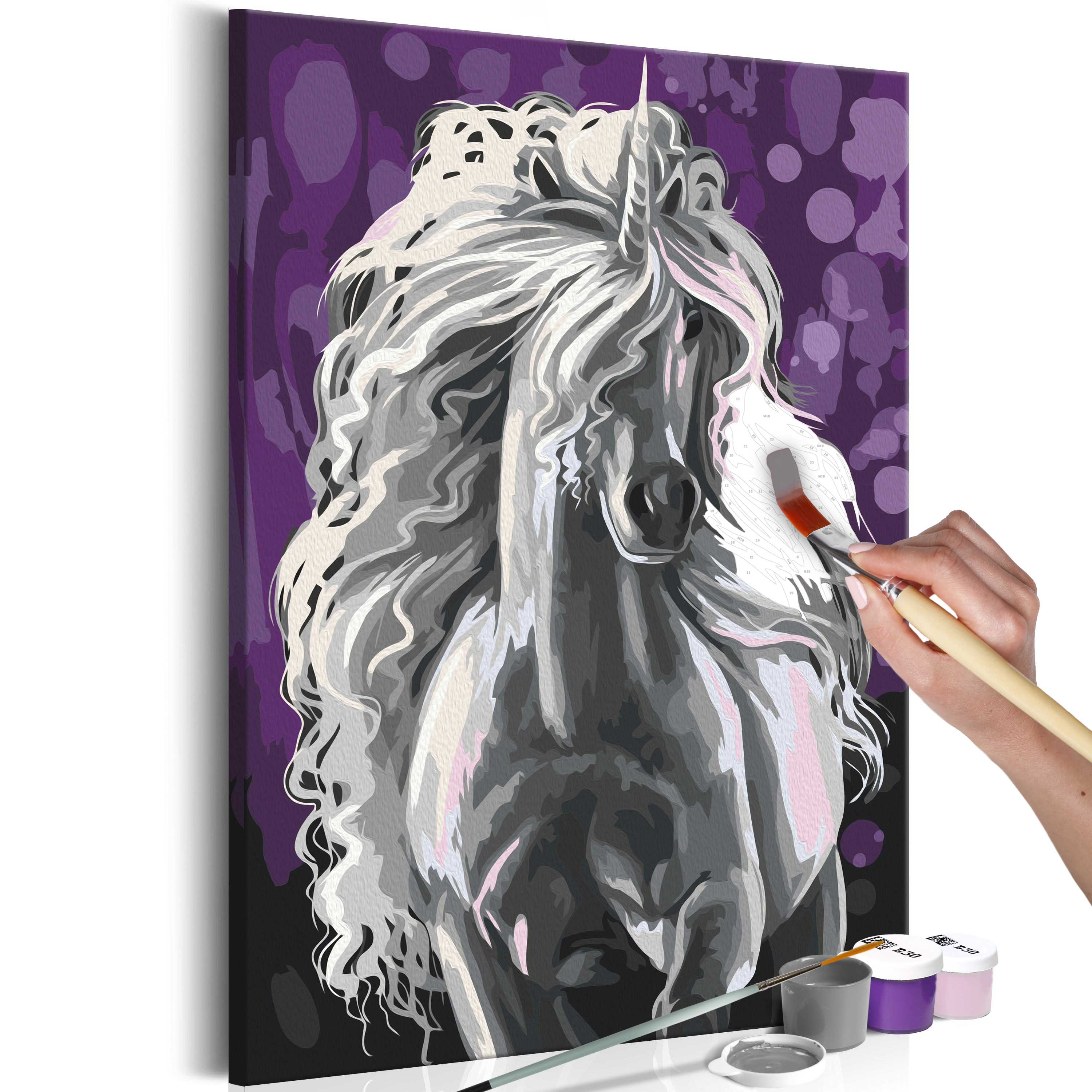 DIY canvas painting - White Unicorn - 40x60