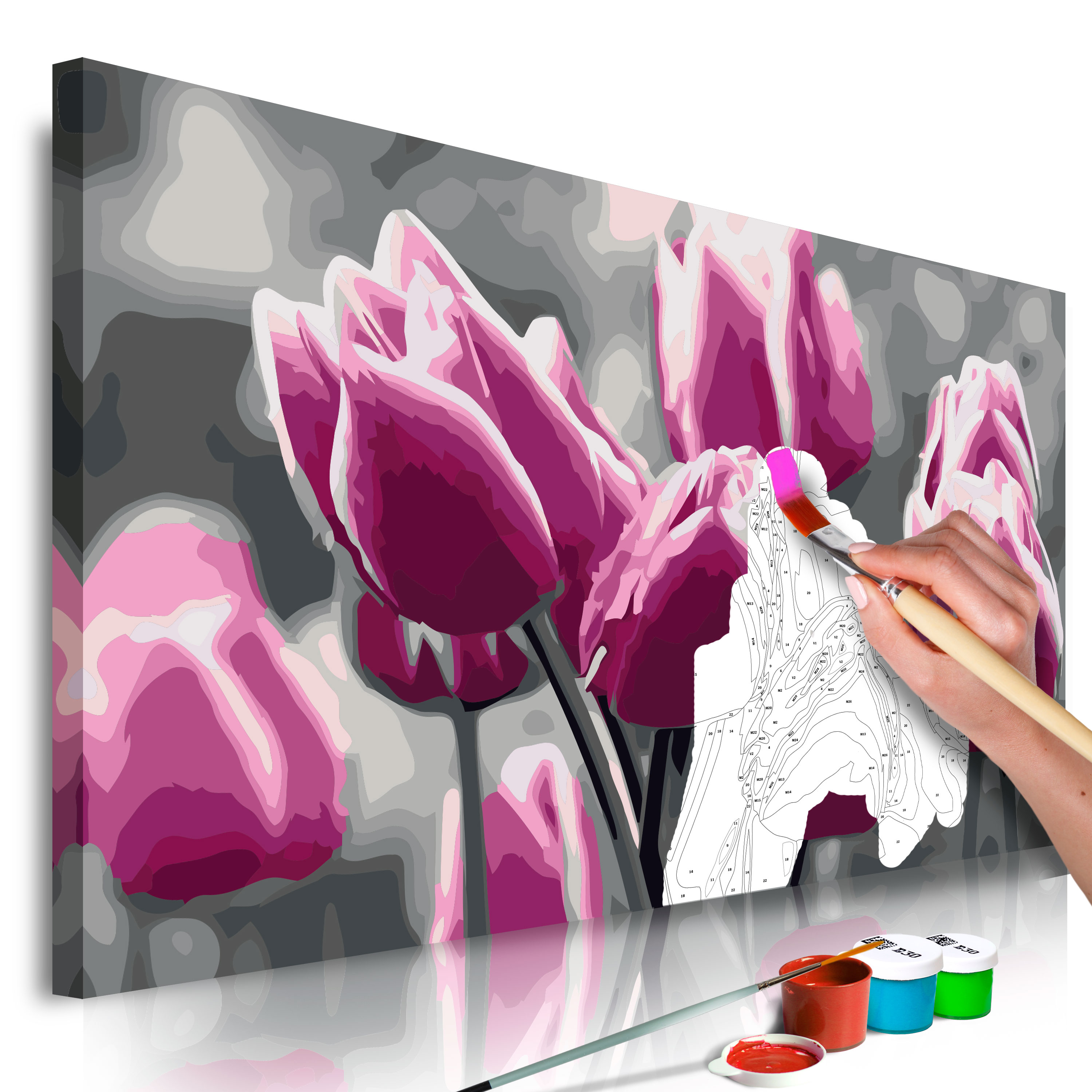 DIY canvas painting - Tulip Field - 60x40