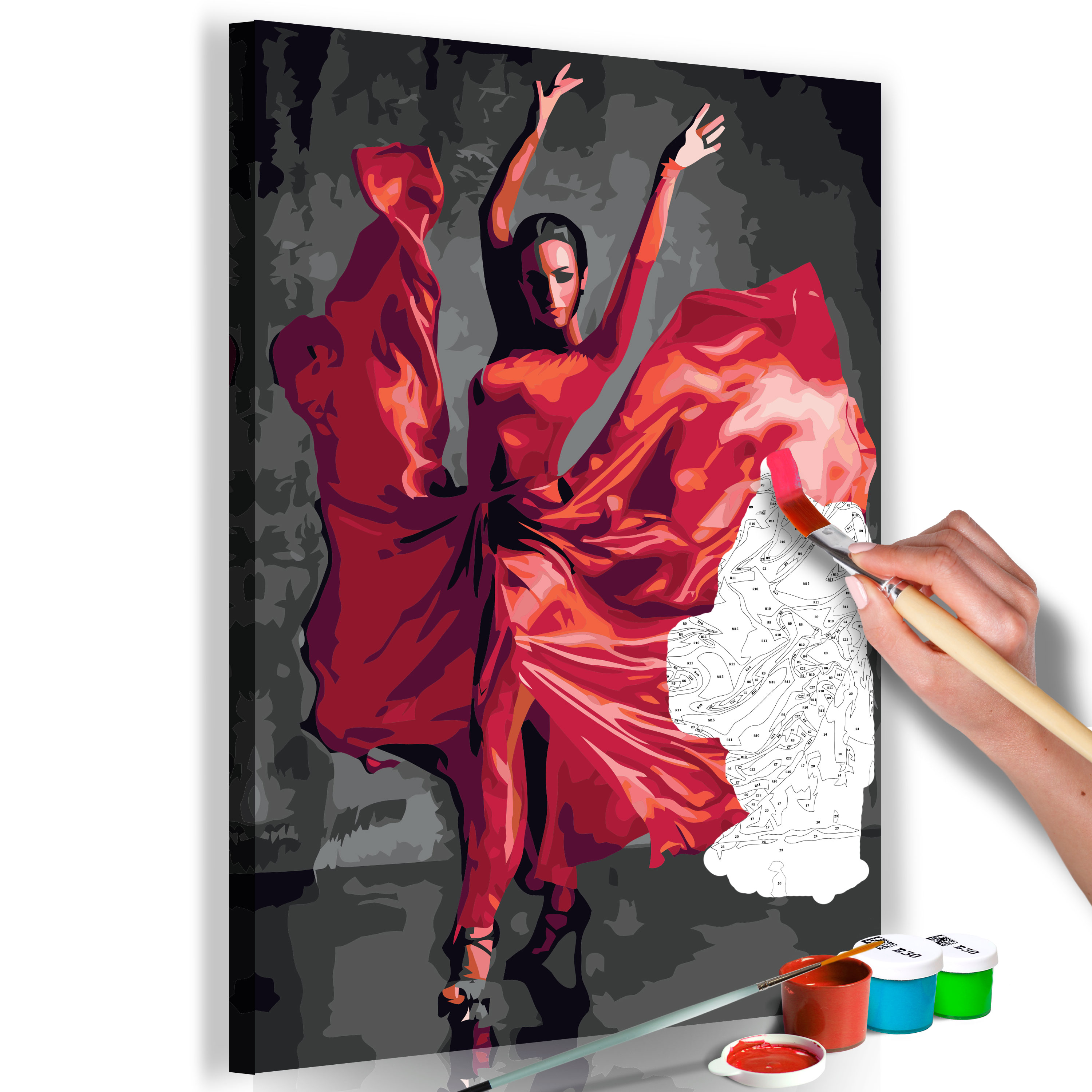 DIY canvas painting - Red Dress - 40x60