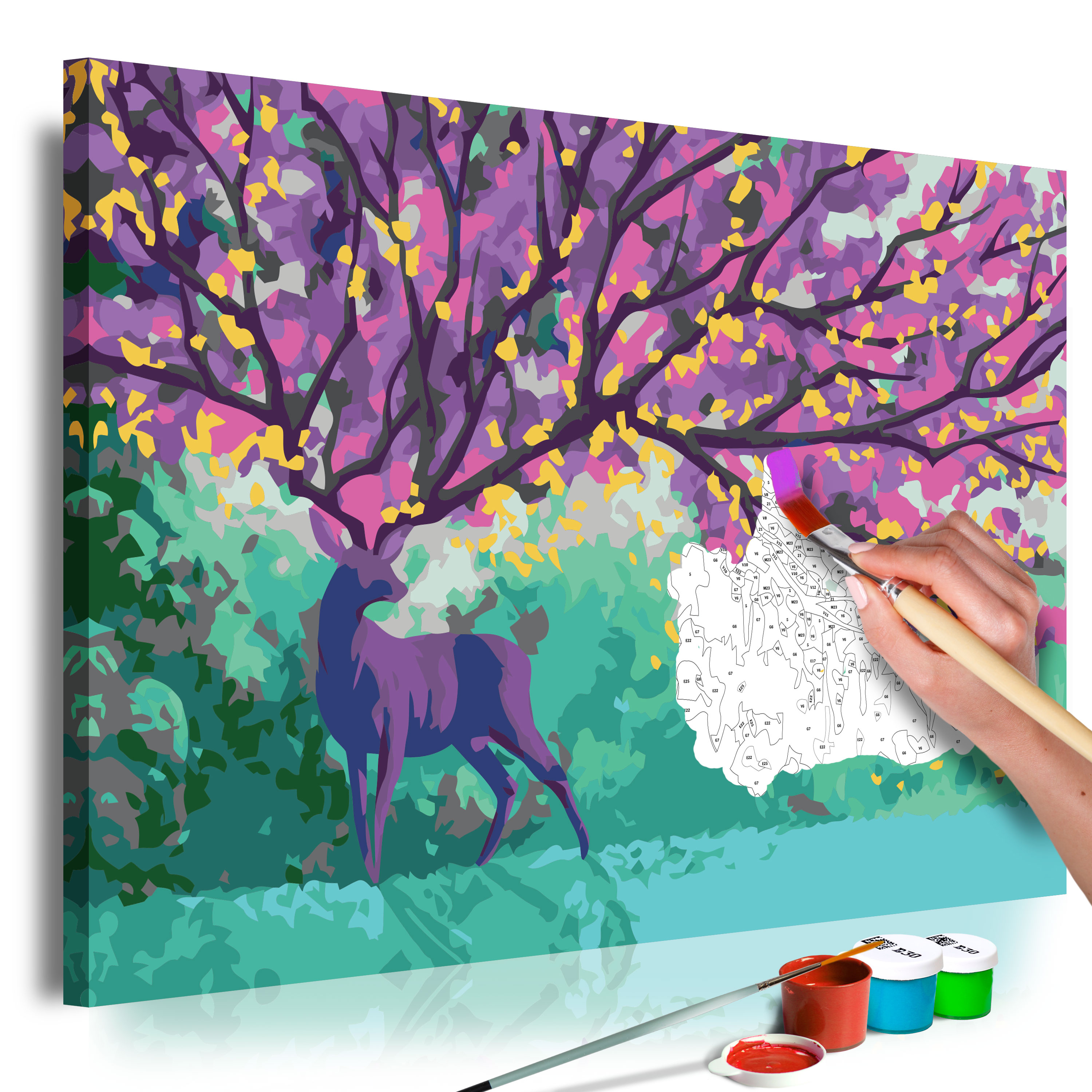DIY canvas painting - Purple Deer - 60x40