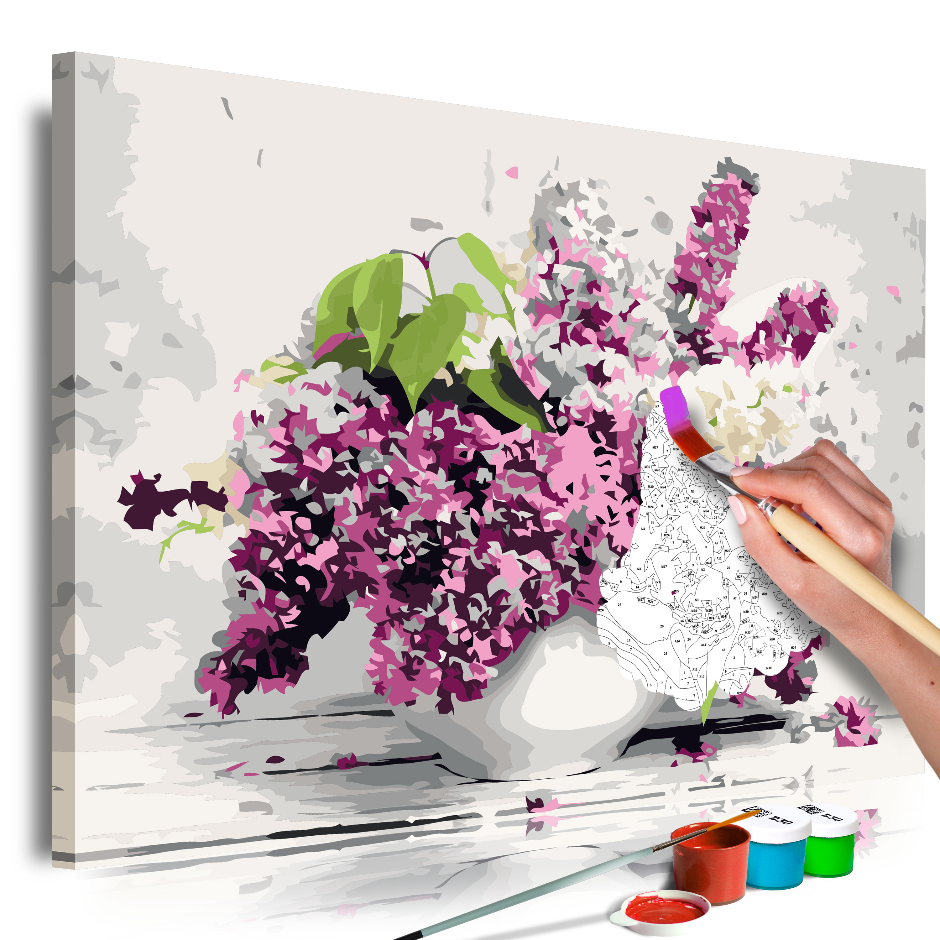 DIY canvas painting - Vase and Flowers - 60x40