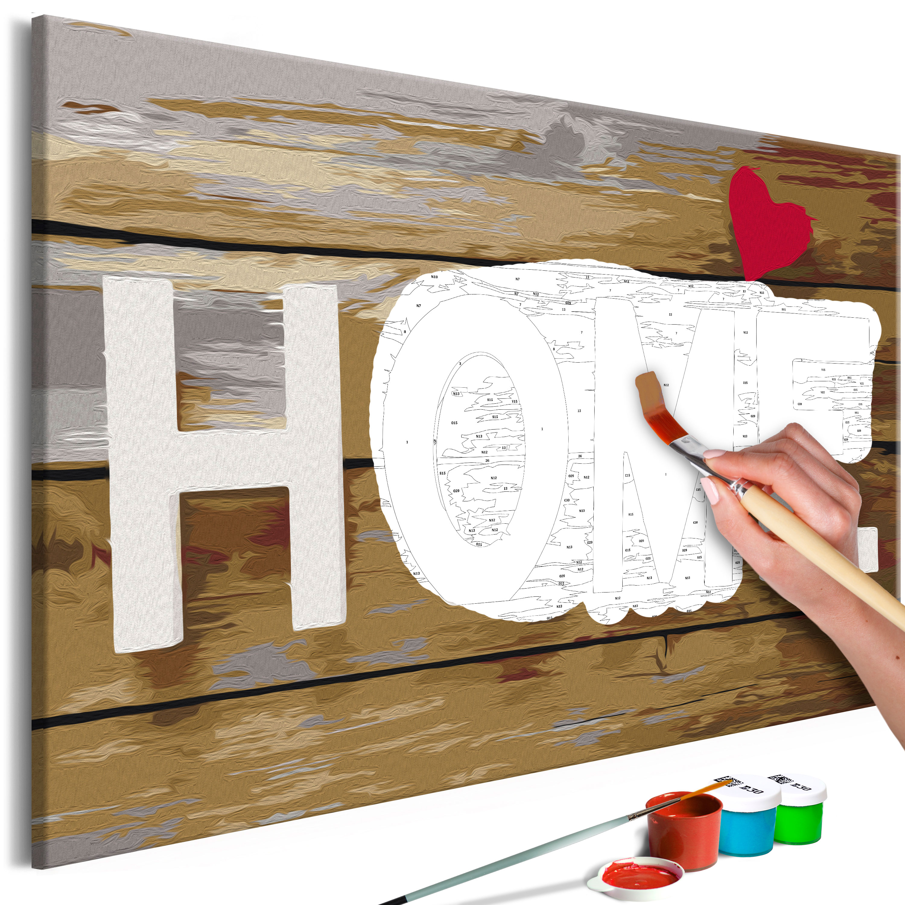 DIY canvas painting - Home with Heart - 60x40