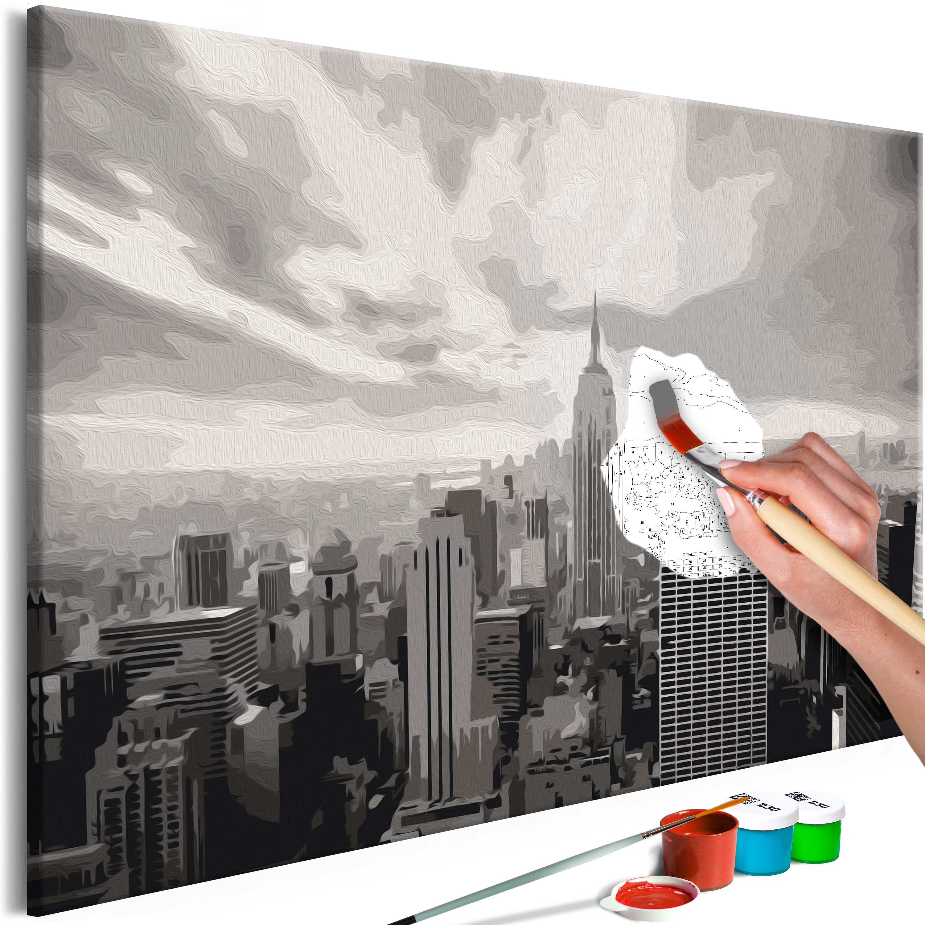 DIY canvas painting - Grey New York - 60x40