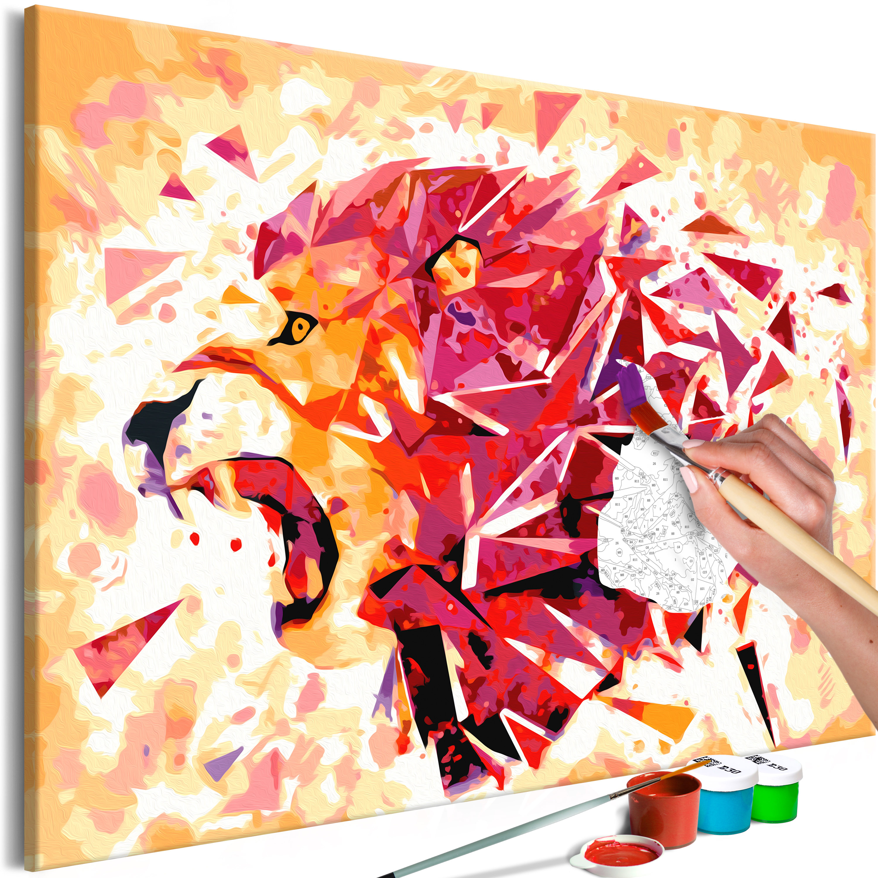 DIY canvas painting - Abstract Lion - 60x40