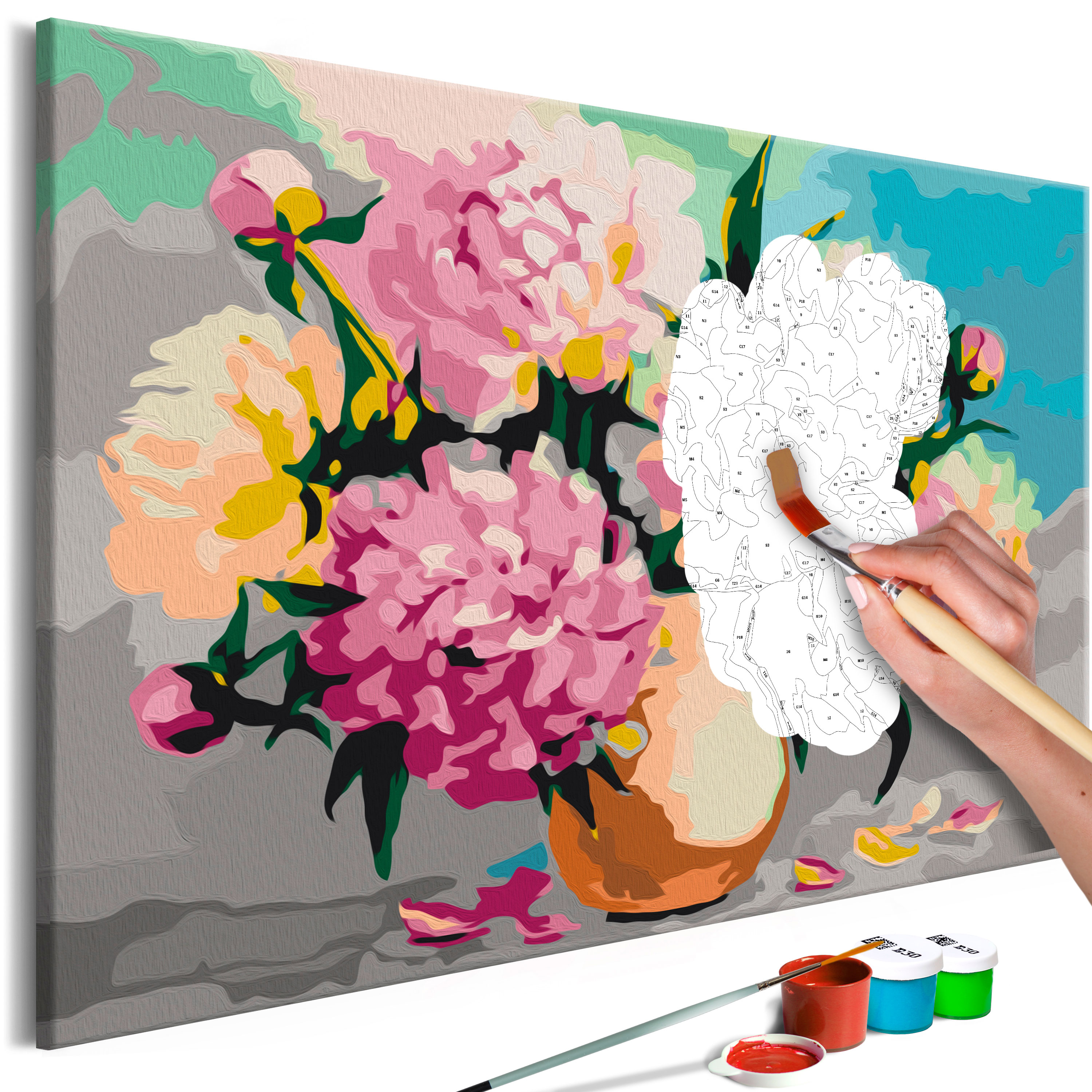 DIY canvas painting - Flowers in Vase - 60x40