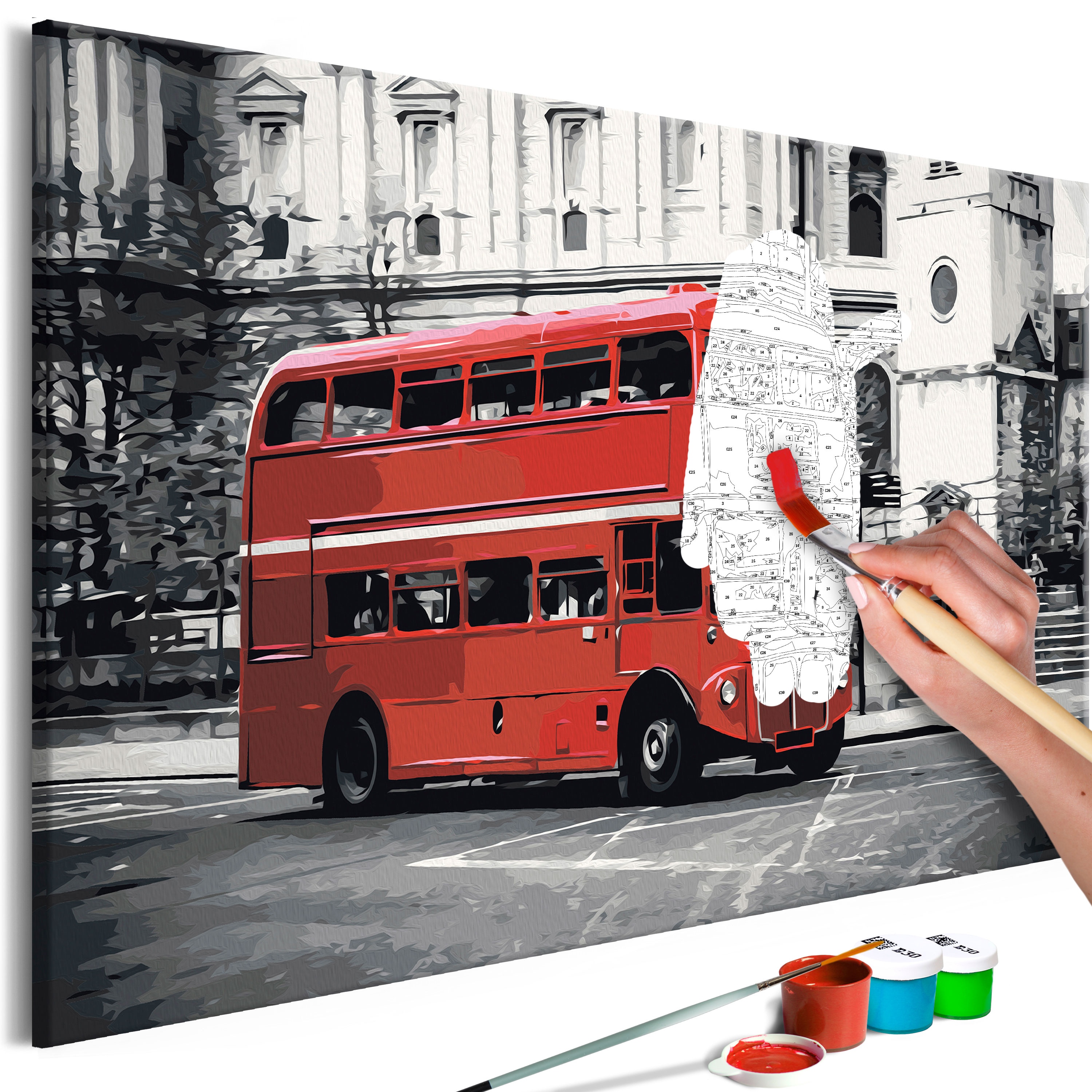 DIY canvas painting - London Bus - 60x40