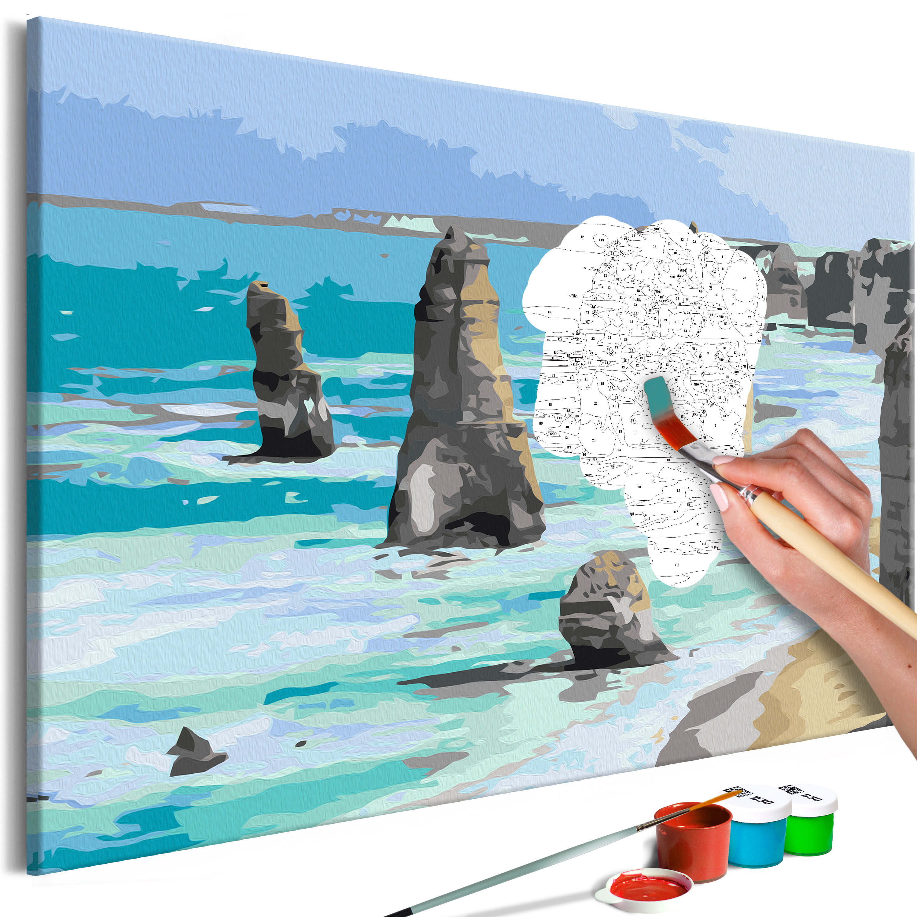 DIY canvas painting - Rocks in the Sea - 60x40