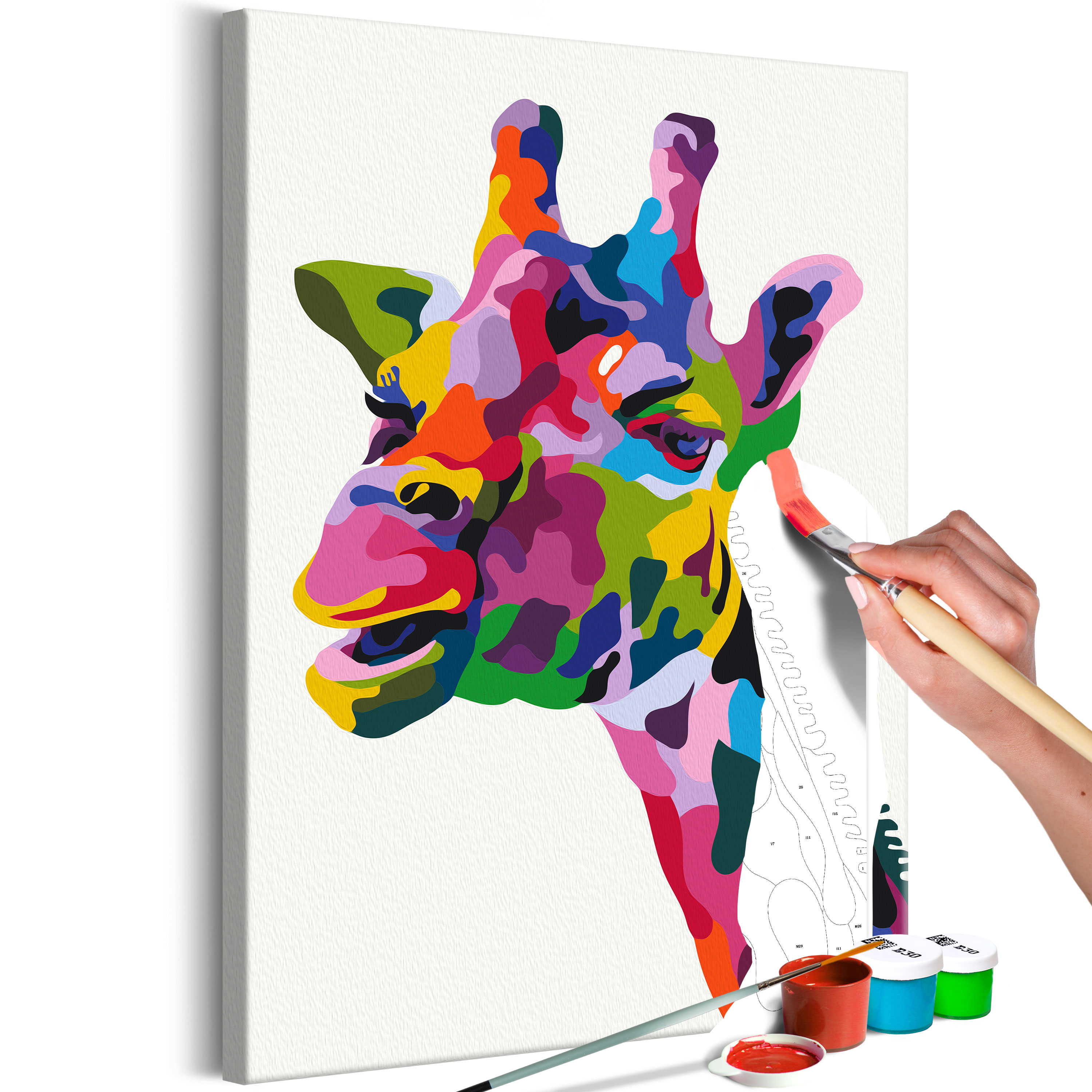 DIY canvas painting - Colourful Giraffe - 40x60