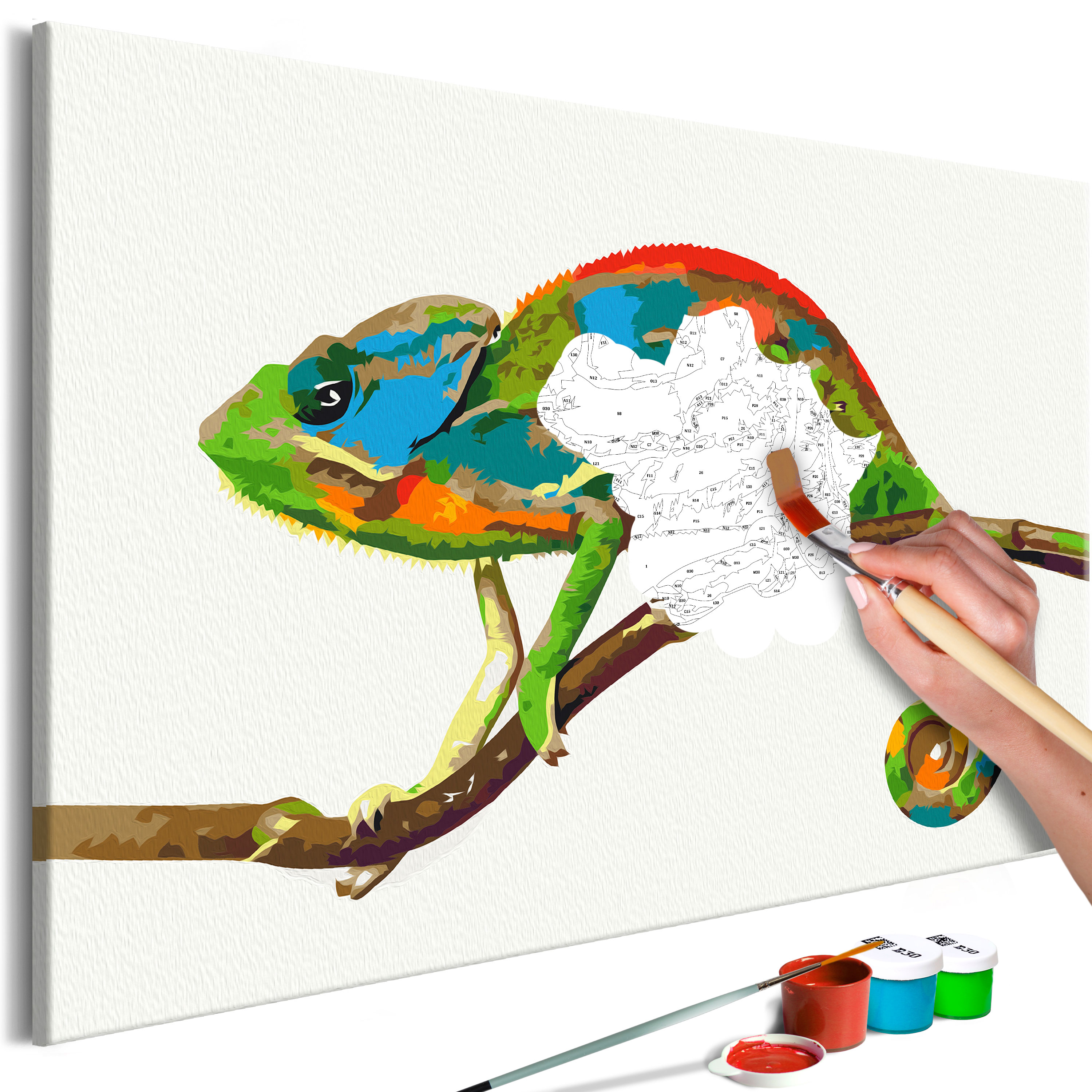 DIY canvas painting - Chameleon - 60x40