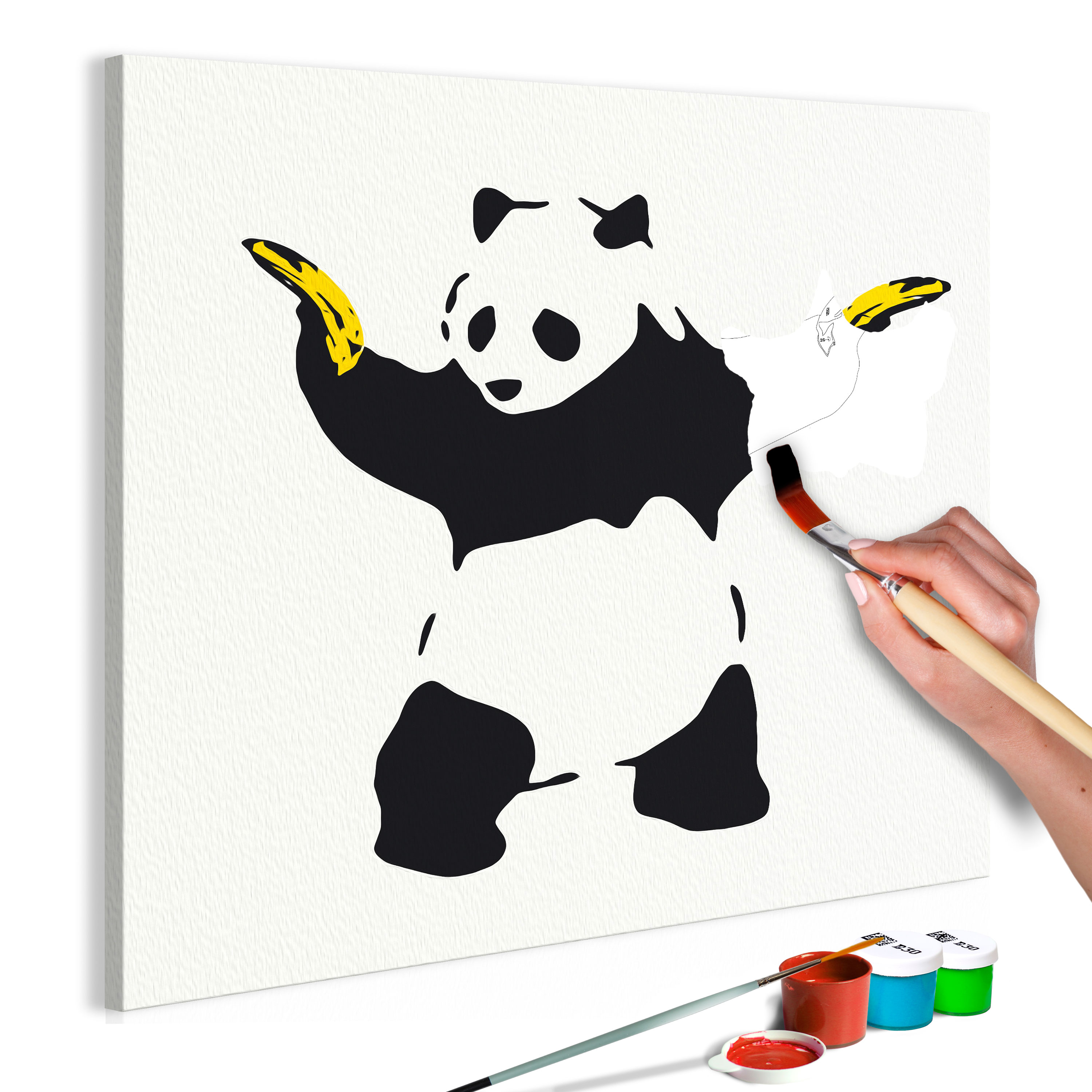 DIY canvas painting - Panda With Bananas - 40x40