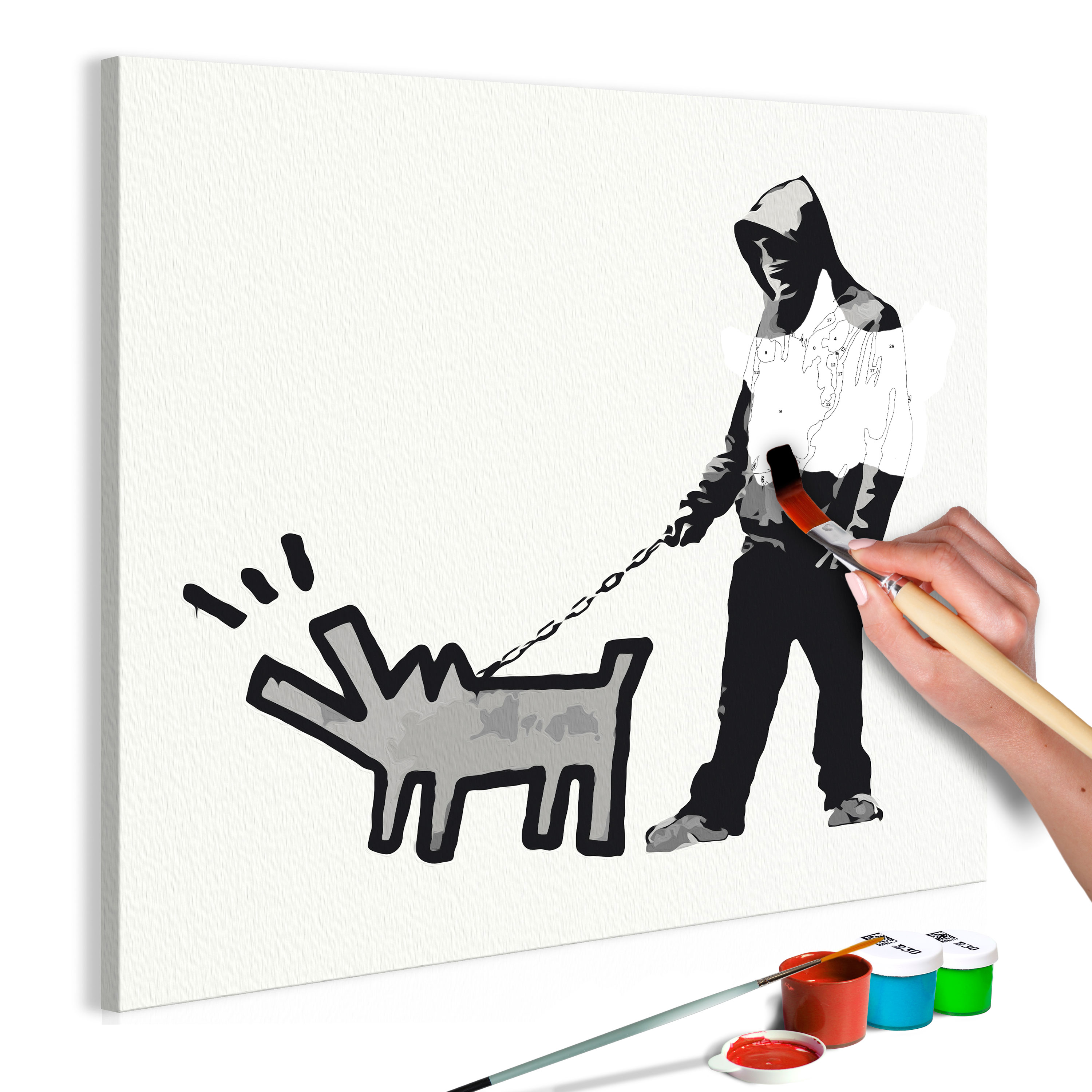 DIY canvas painting - Dog Barking - 40x40