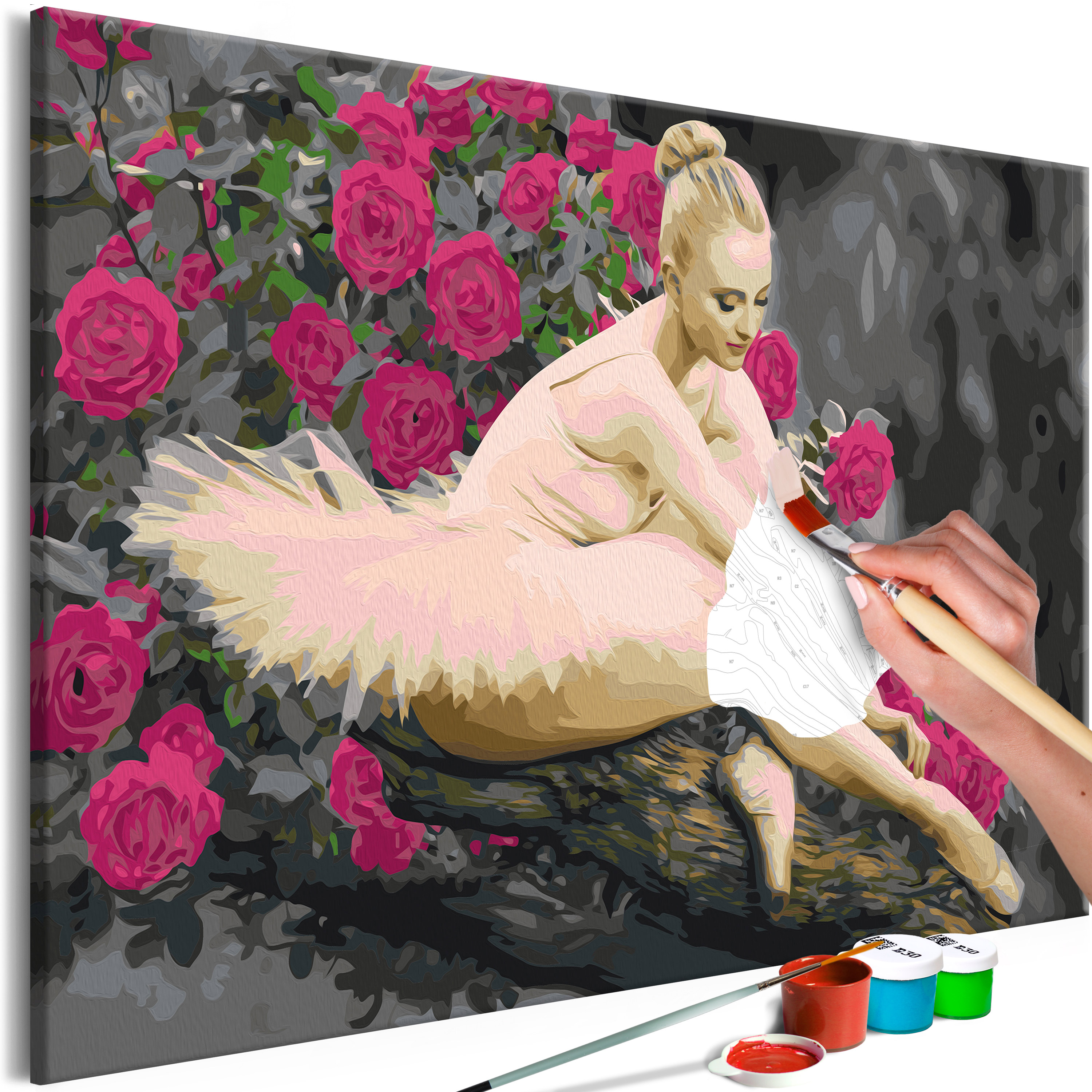 DIY canvas painting - Rose Ballerina - 60x40