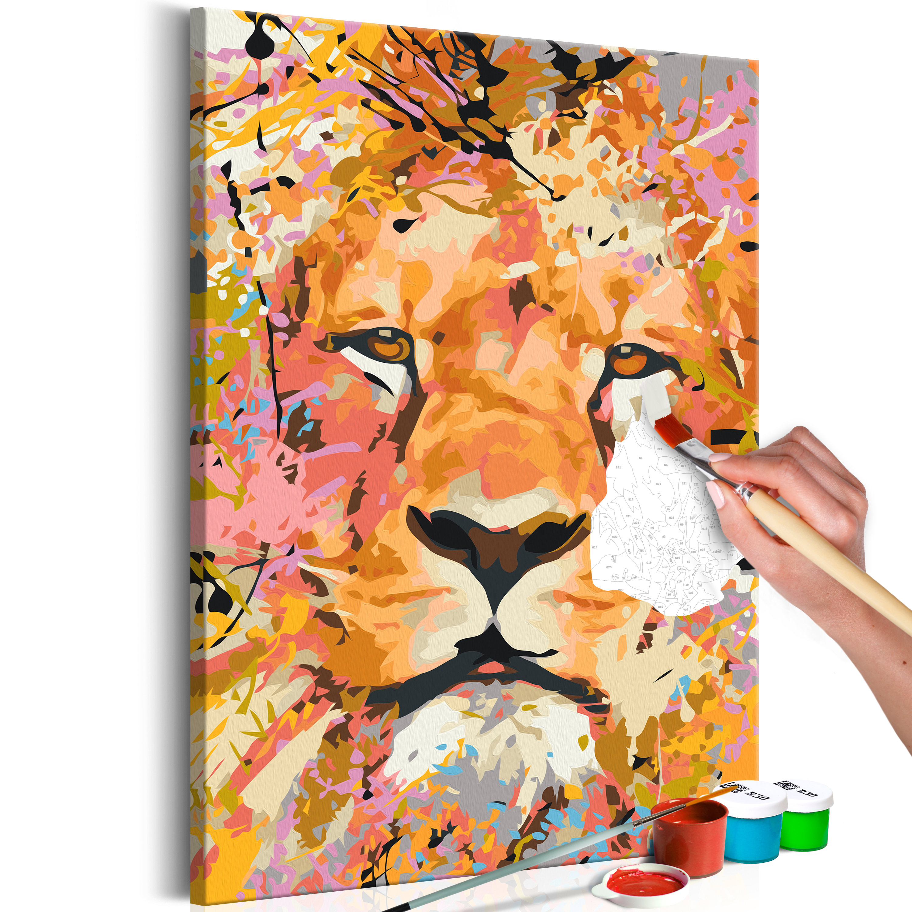 DIY canvas painting - Watchful Lion - 40x60
