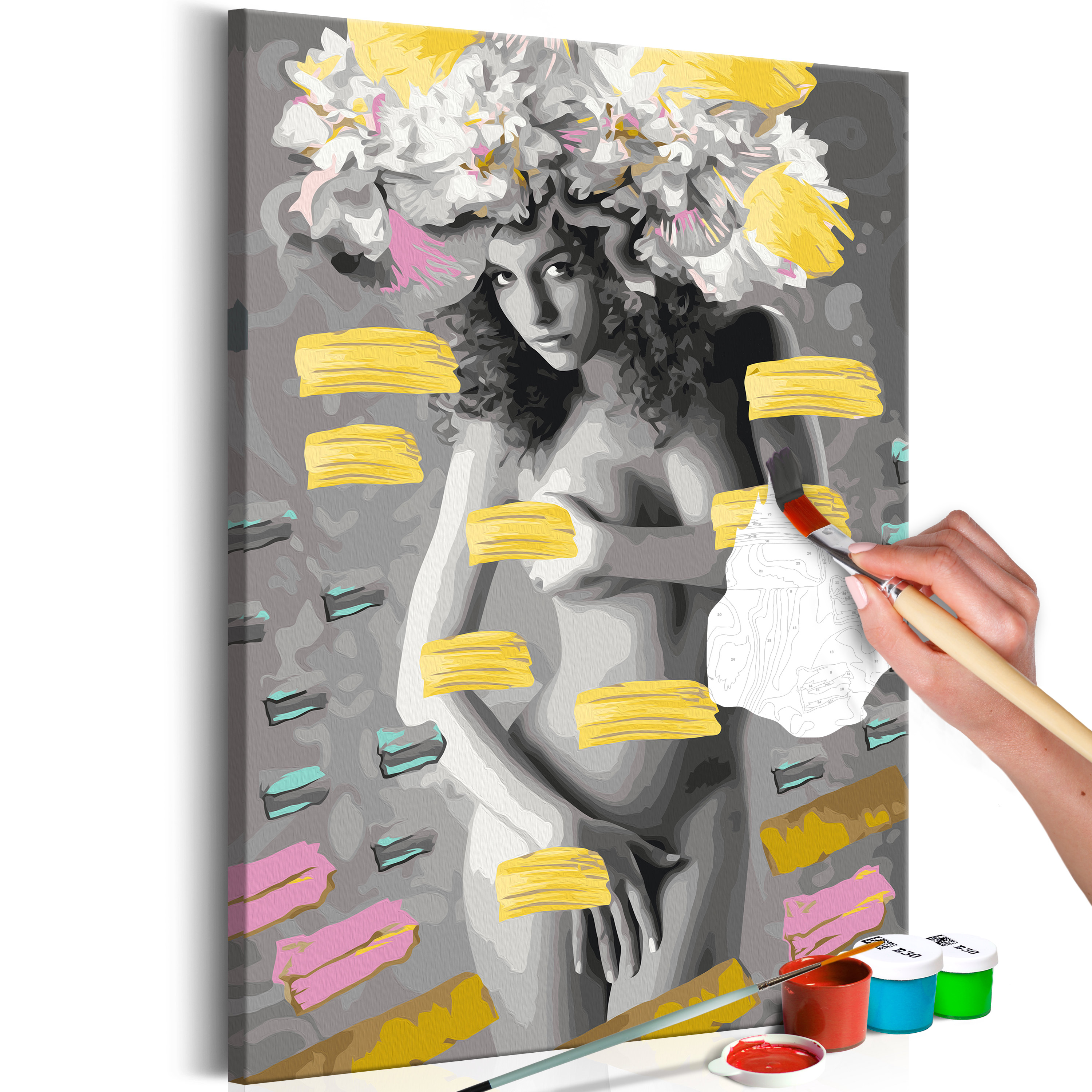 DIY canvas painting - Naked Woman With Flowers - 40x60