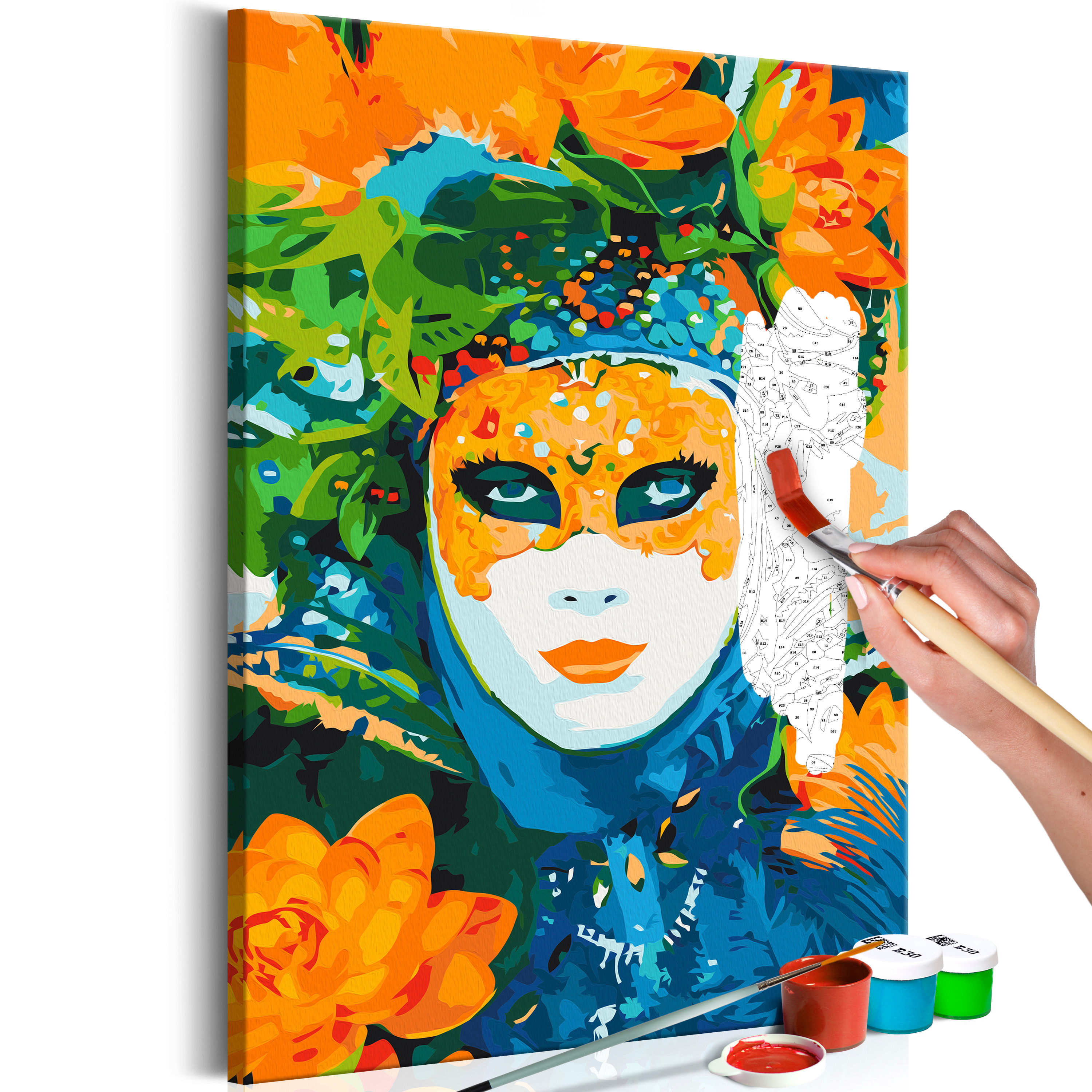 DIY canvas painting - Venetian Mask - 40x60