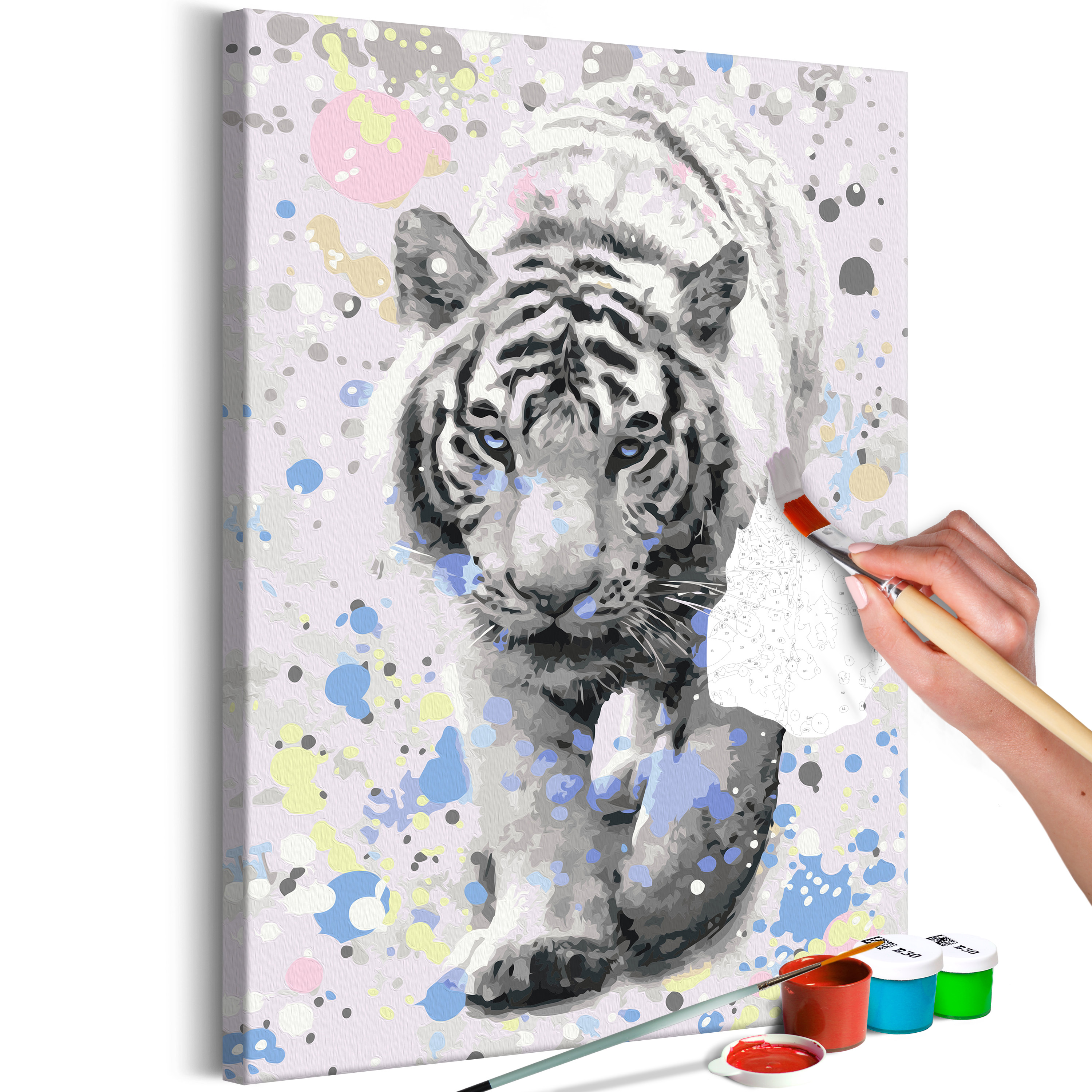 DIY canvas painting - White Tiger - 40x60