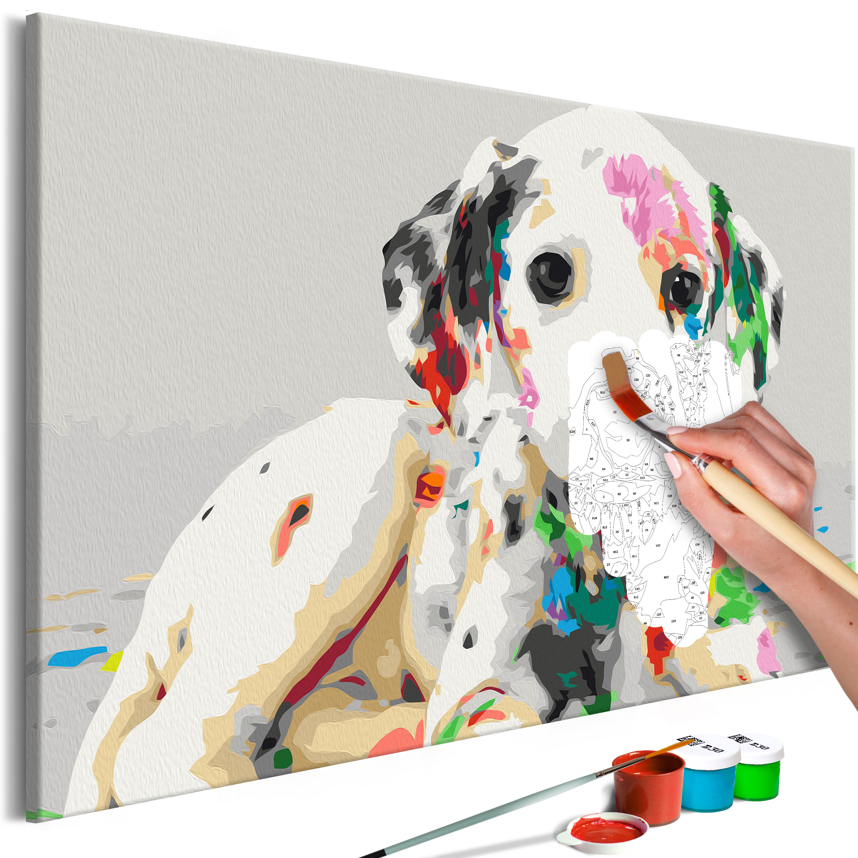 DIY canvas painting - Colourful Puppy - 60x40