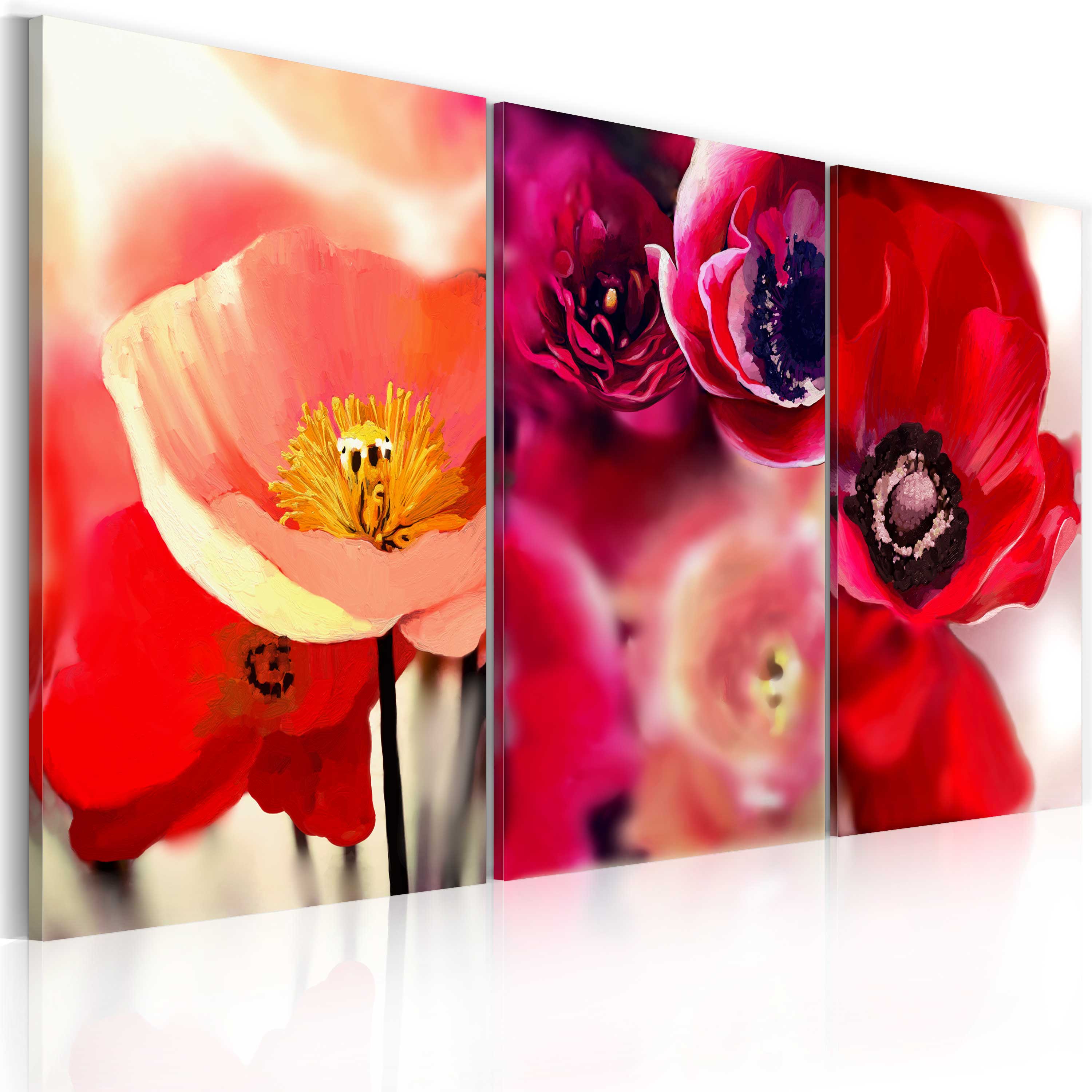 Canvas Print - Poppies - three perspectives - 90x60