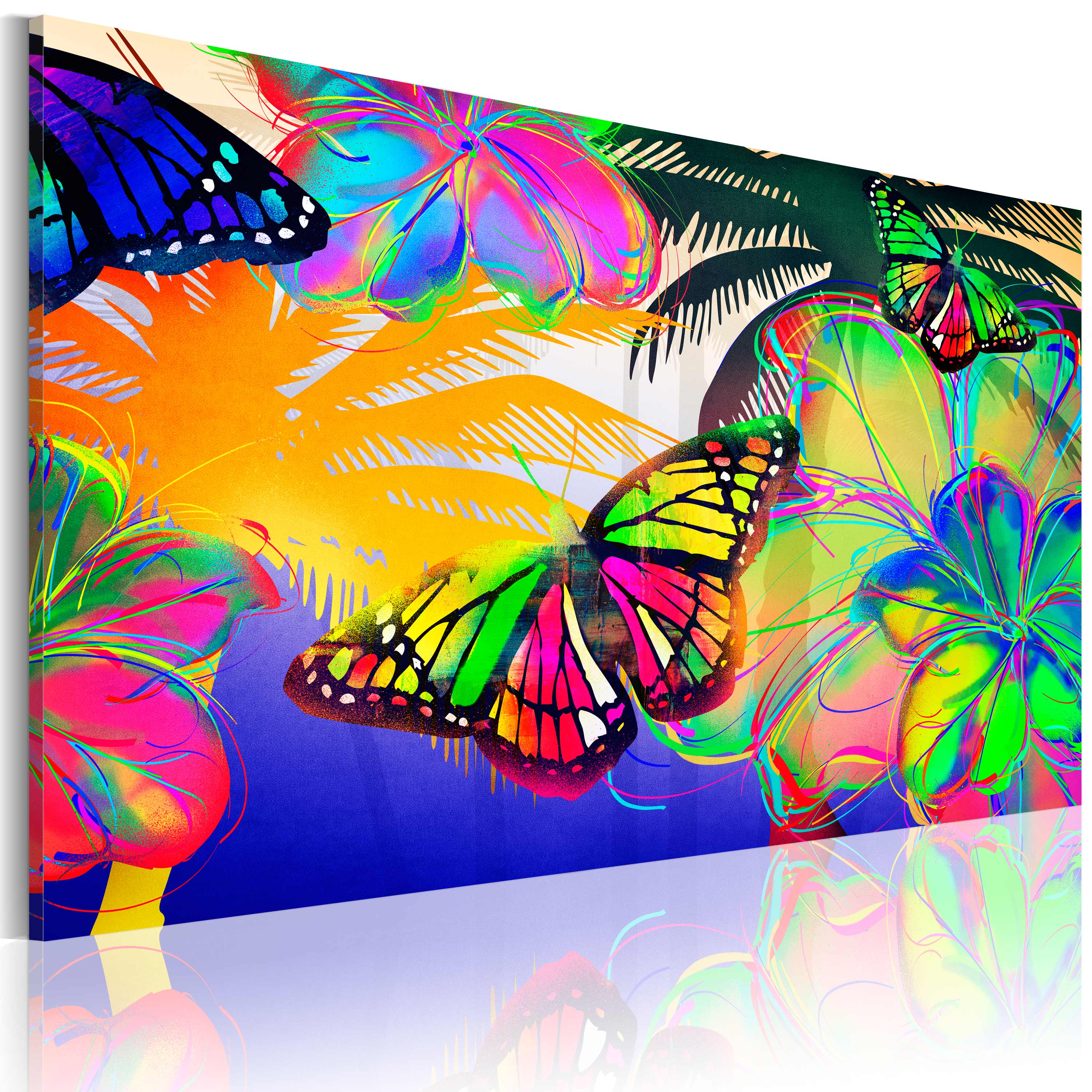 Canvas Print - Exotic butterflies - 120x80