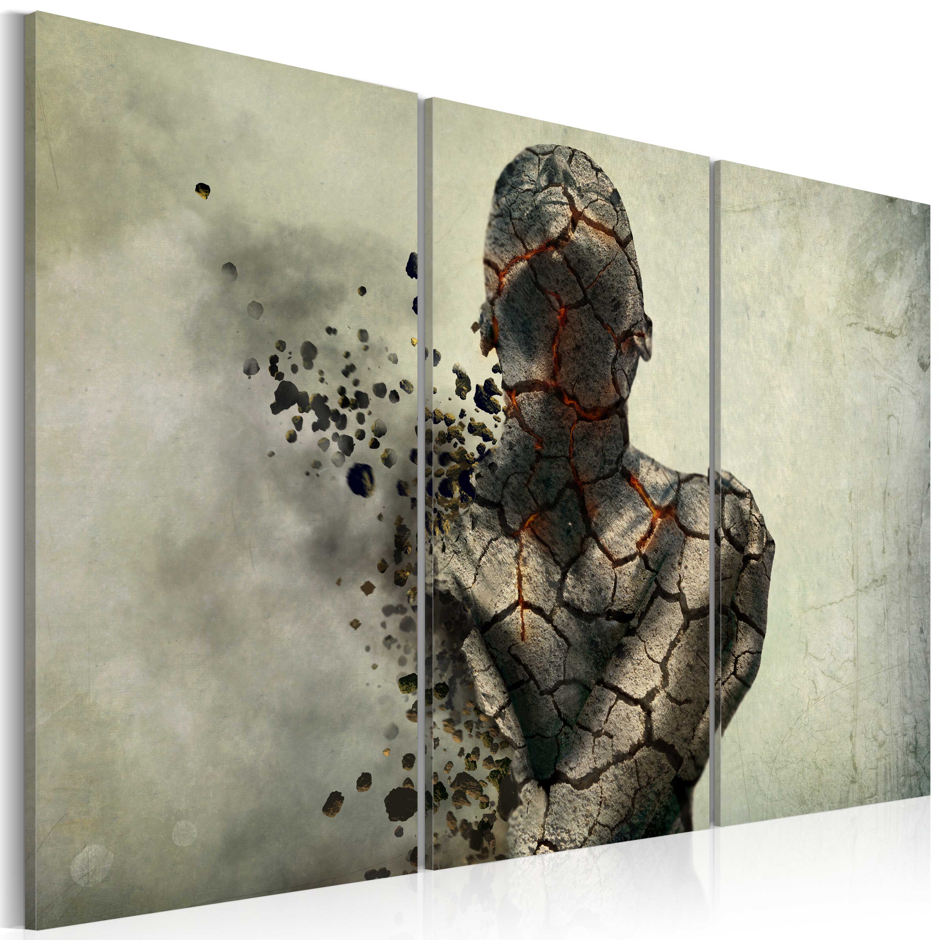 Canvas Print - The man of stone - triptych - 90x60