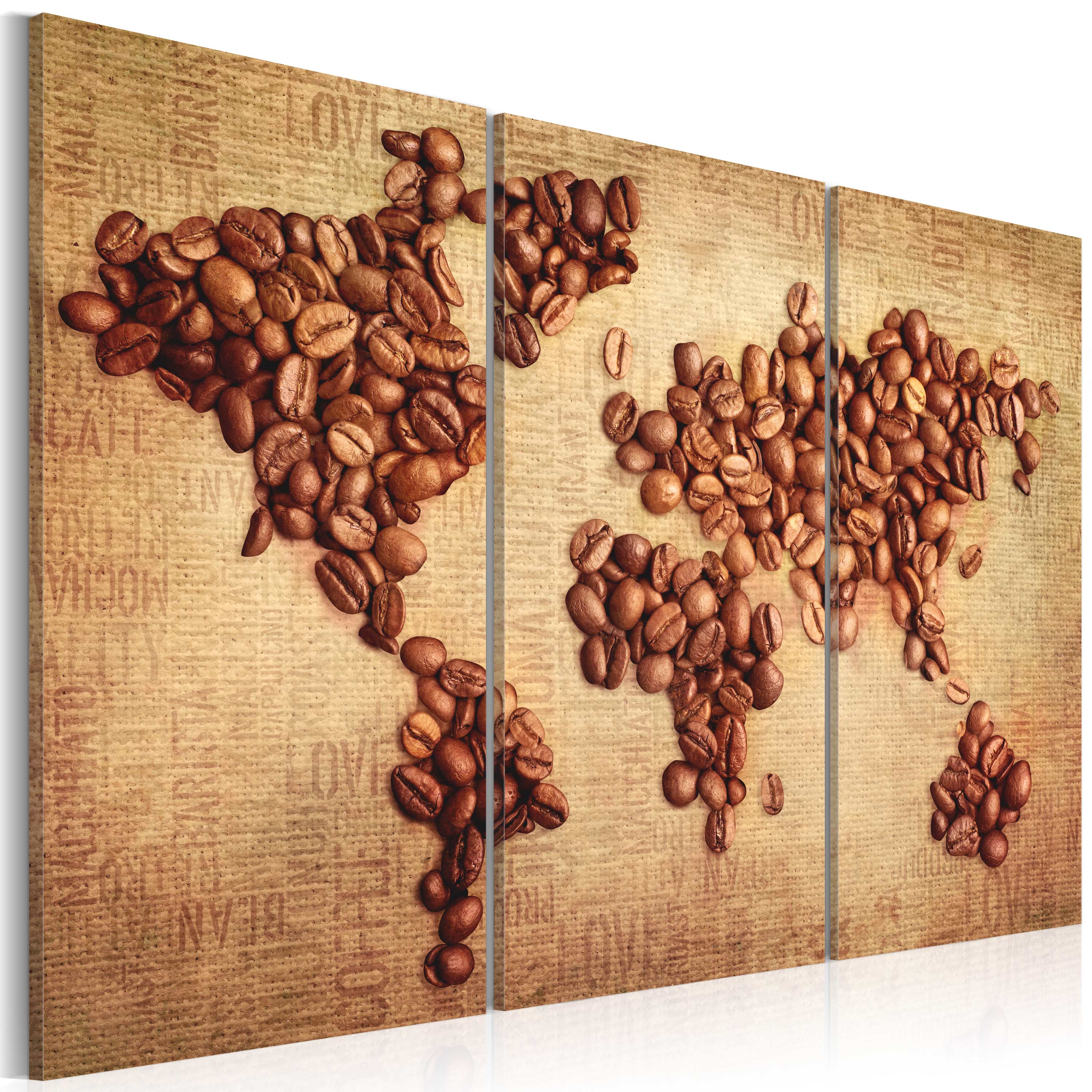 Canvas Print - Coffee from around the world - triptych - 60x40