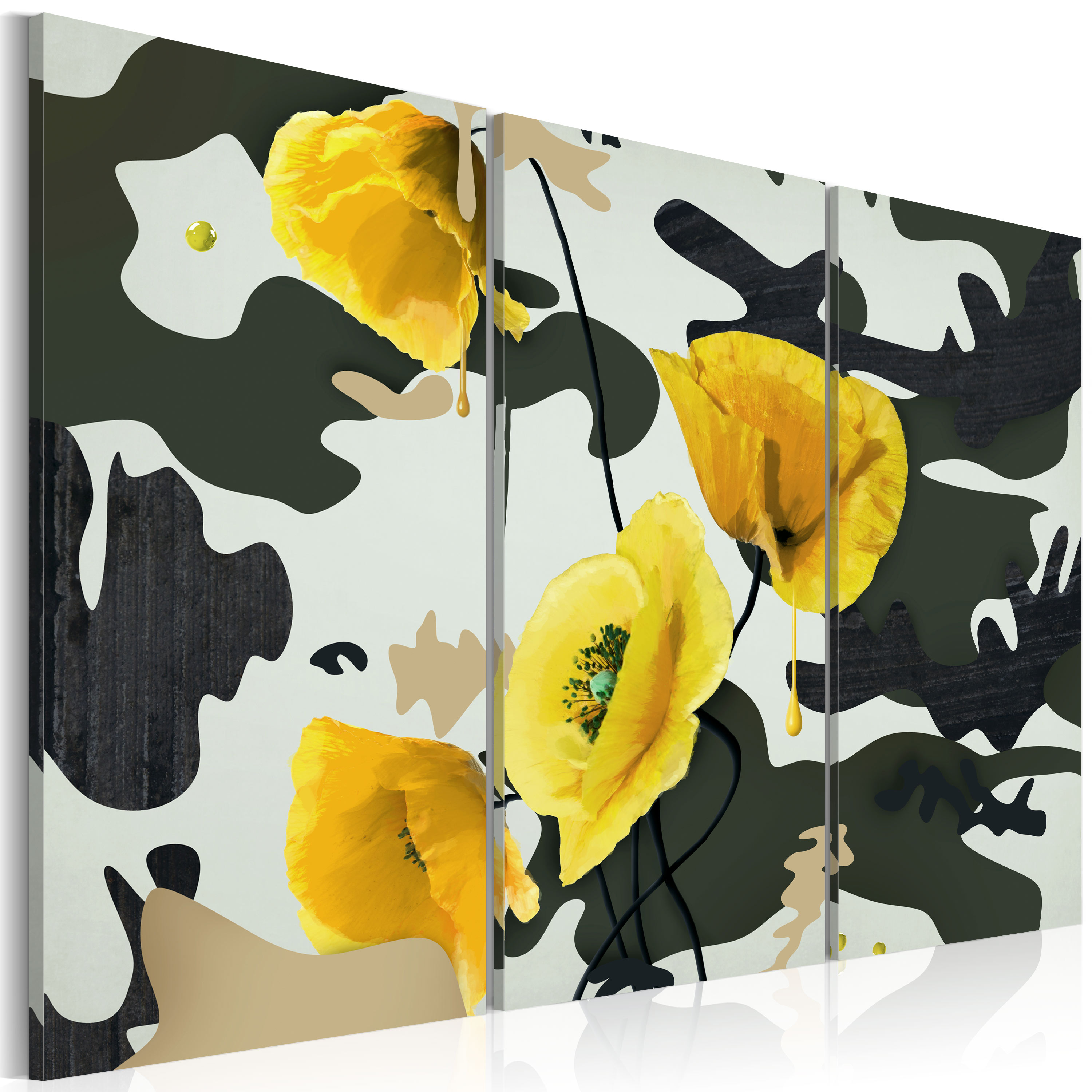 Canvas Print - Painted by poppies - triptych - 60x40