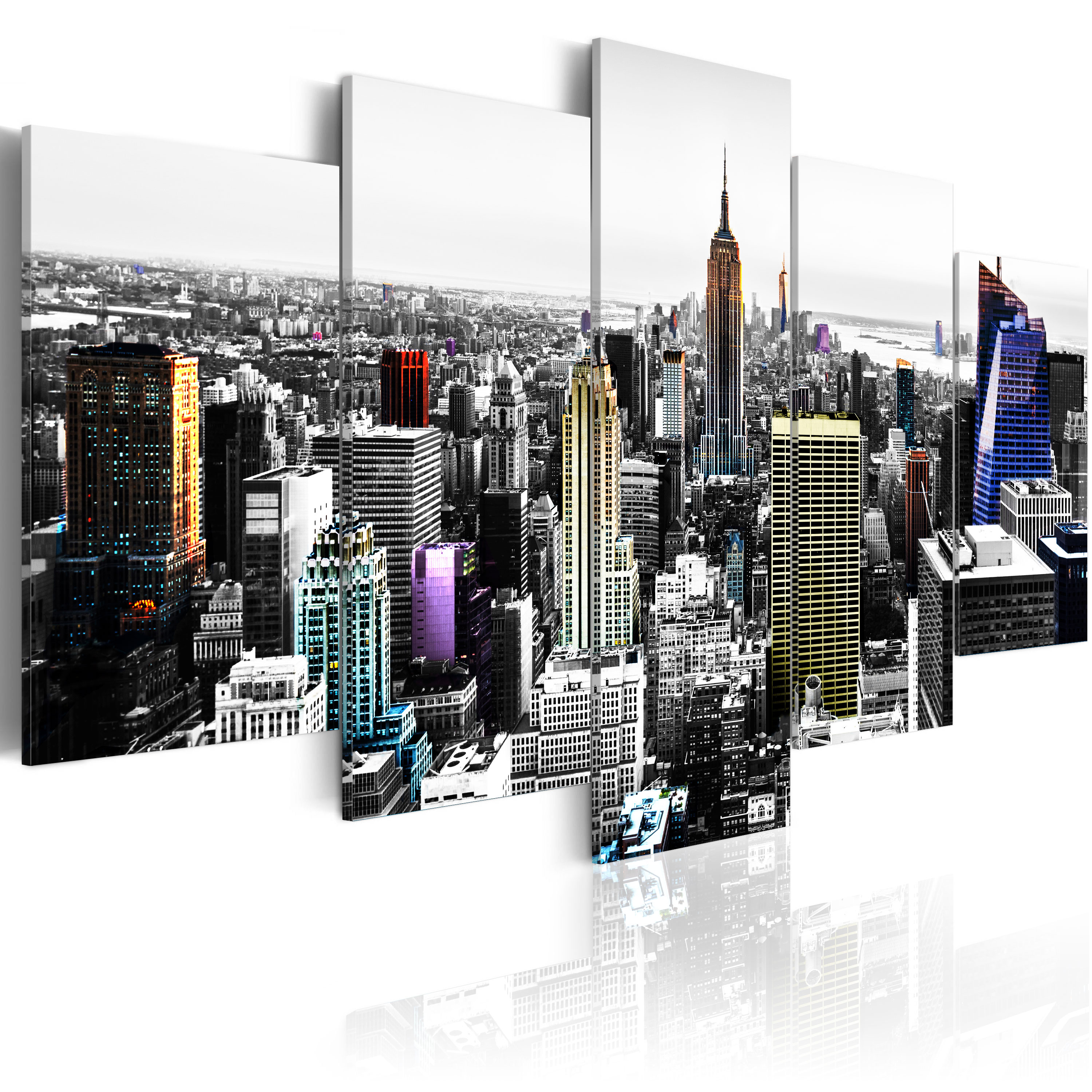 NEW YORK SKYLINE NYC STADT Wandbilder xxl Bilder Vlies Leinwand 030102-24 