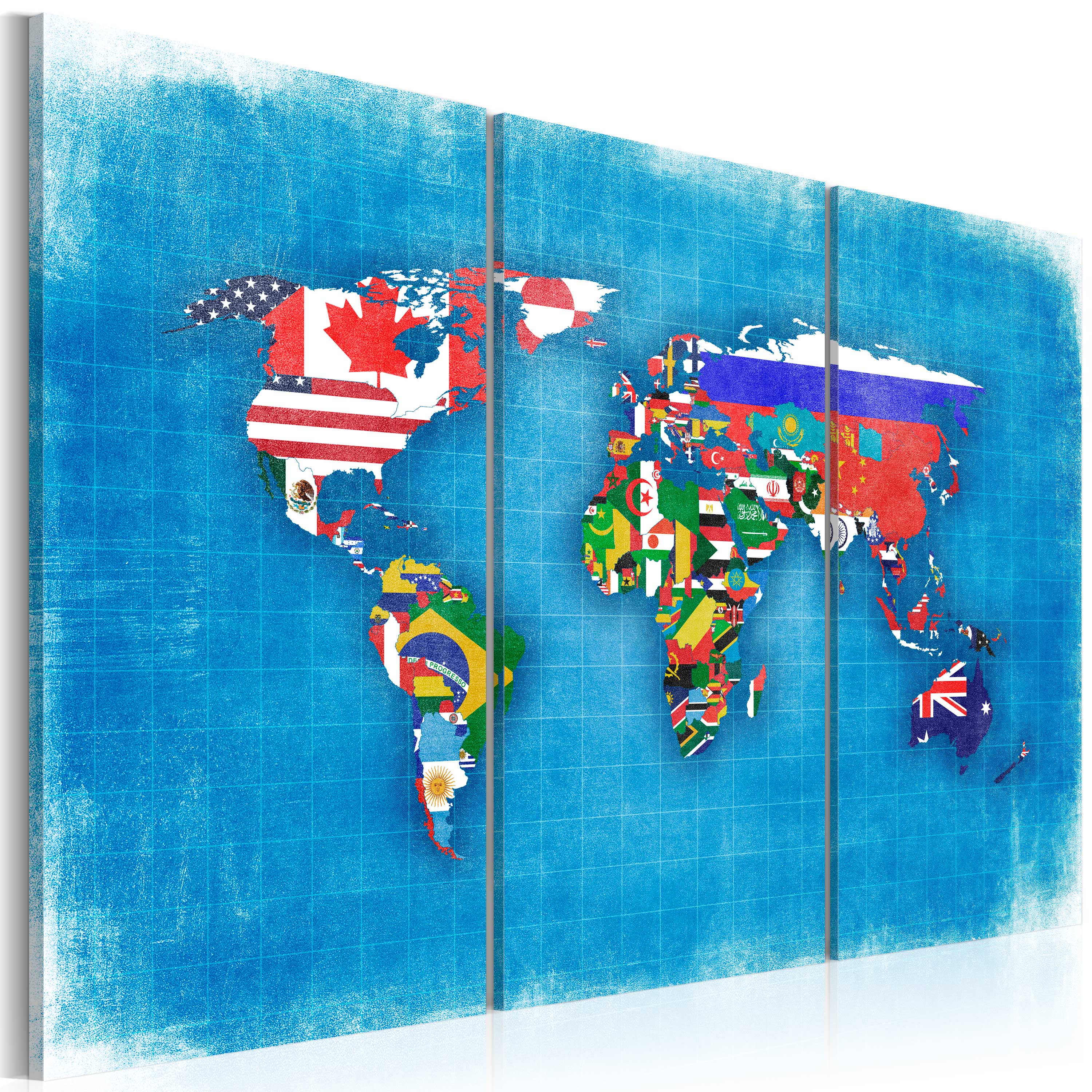 Canvas Print - Flags of the World - triptych - 90x60