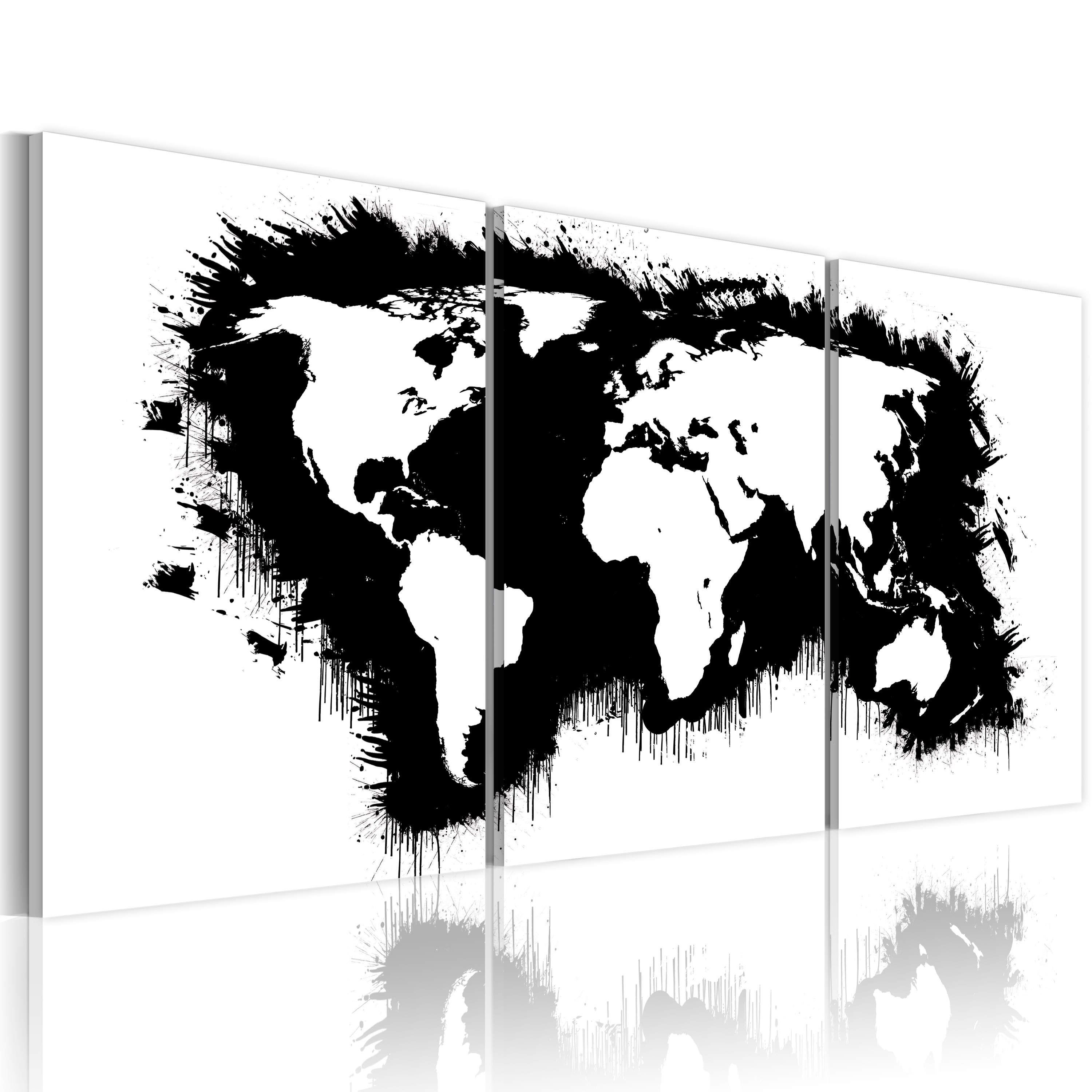 Canvas Print - The World map in black-and-white - 60x30