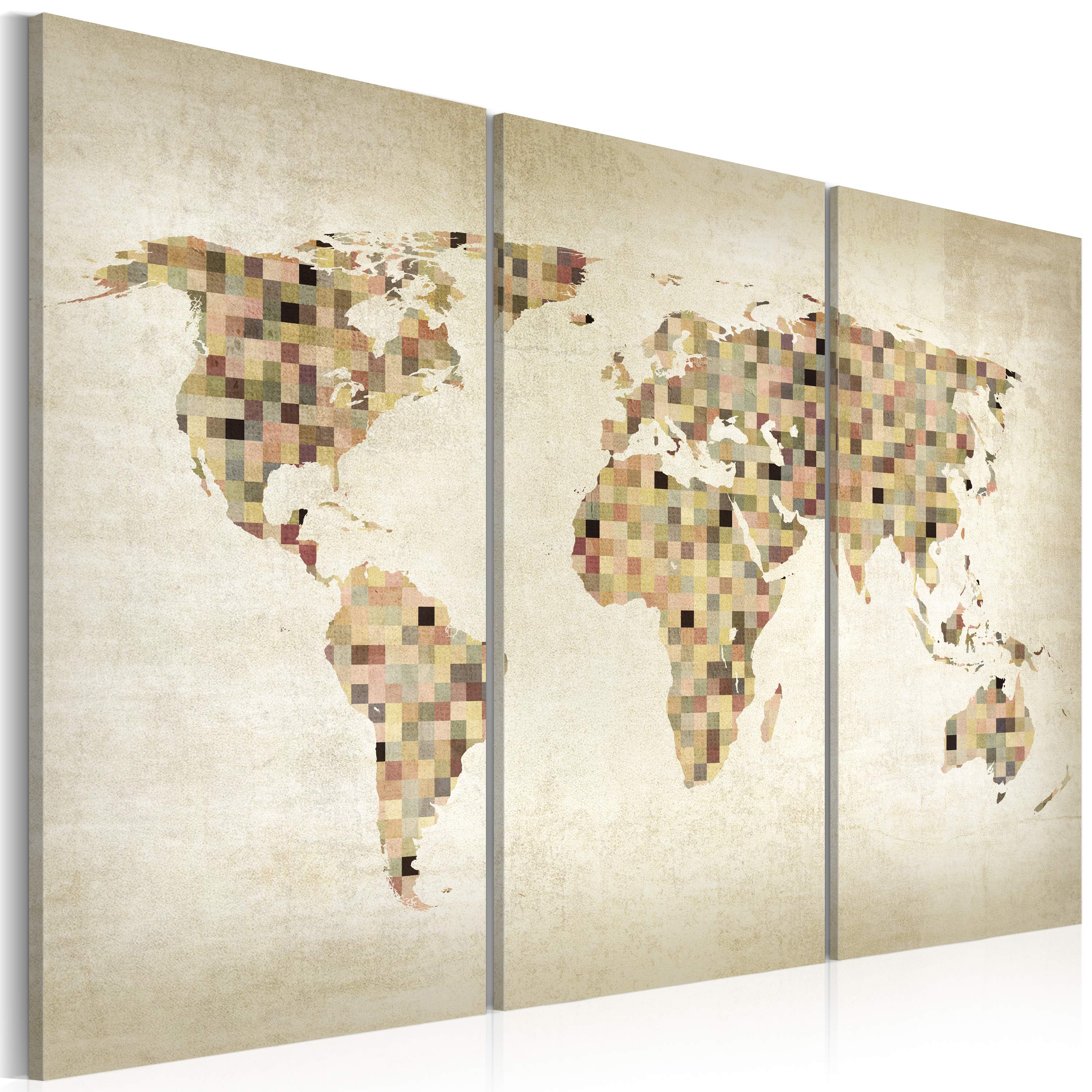 Canvas Print - Beige shades of the World - triptych - 60x40