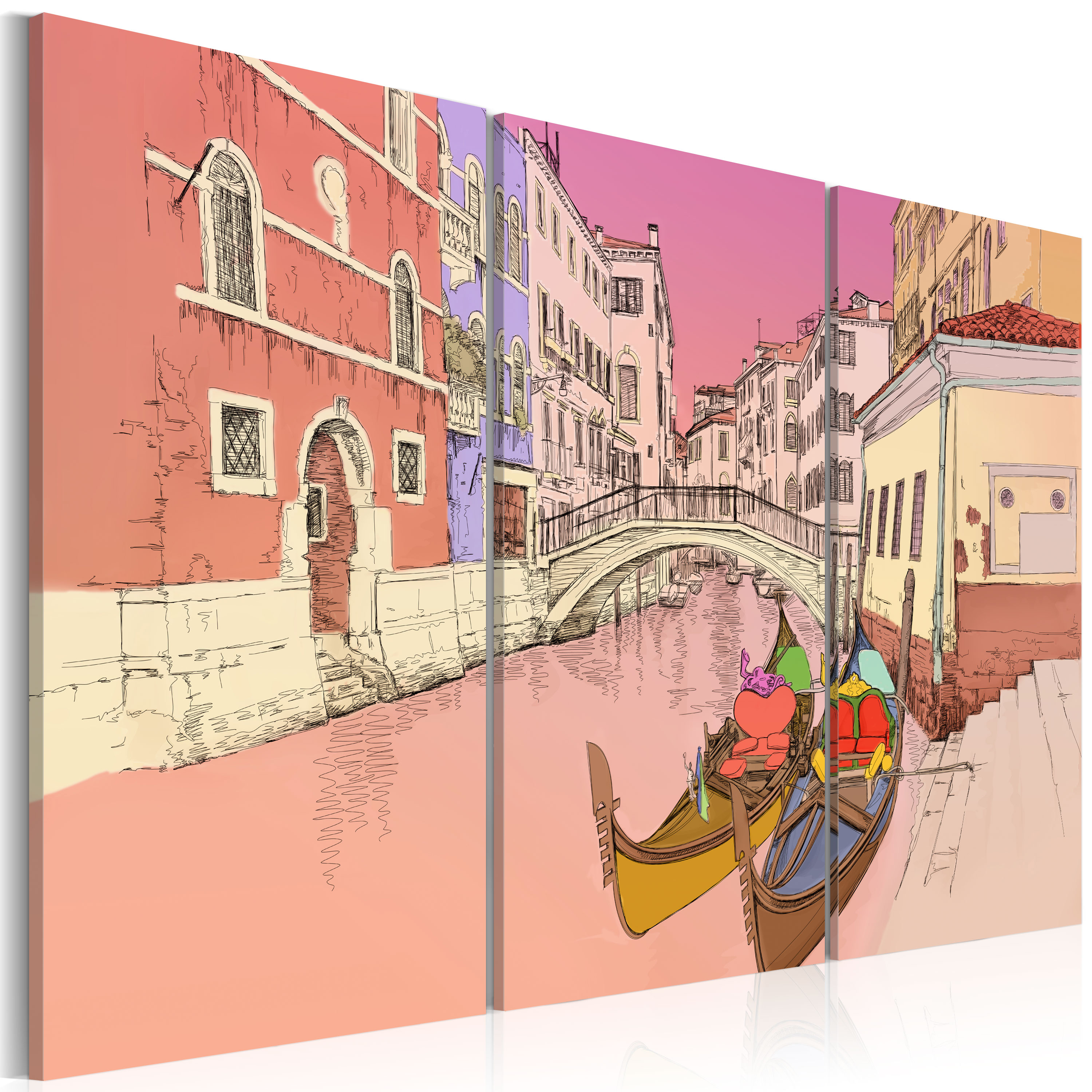 Canvas Print - Romantic gondolas - 60x40