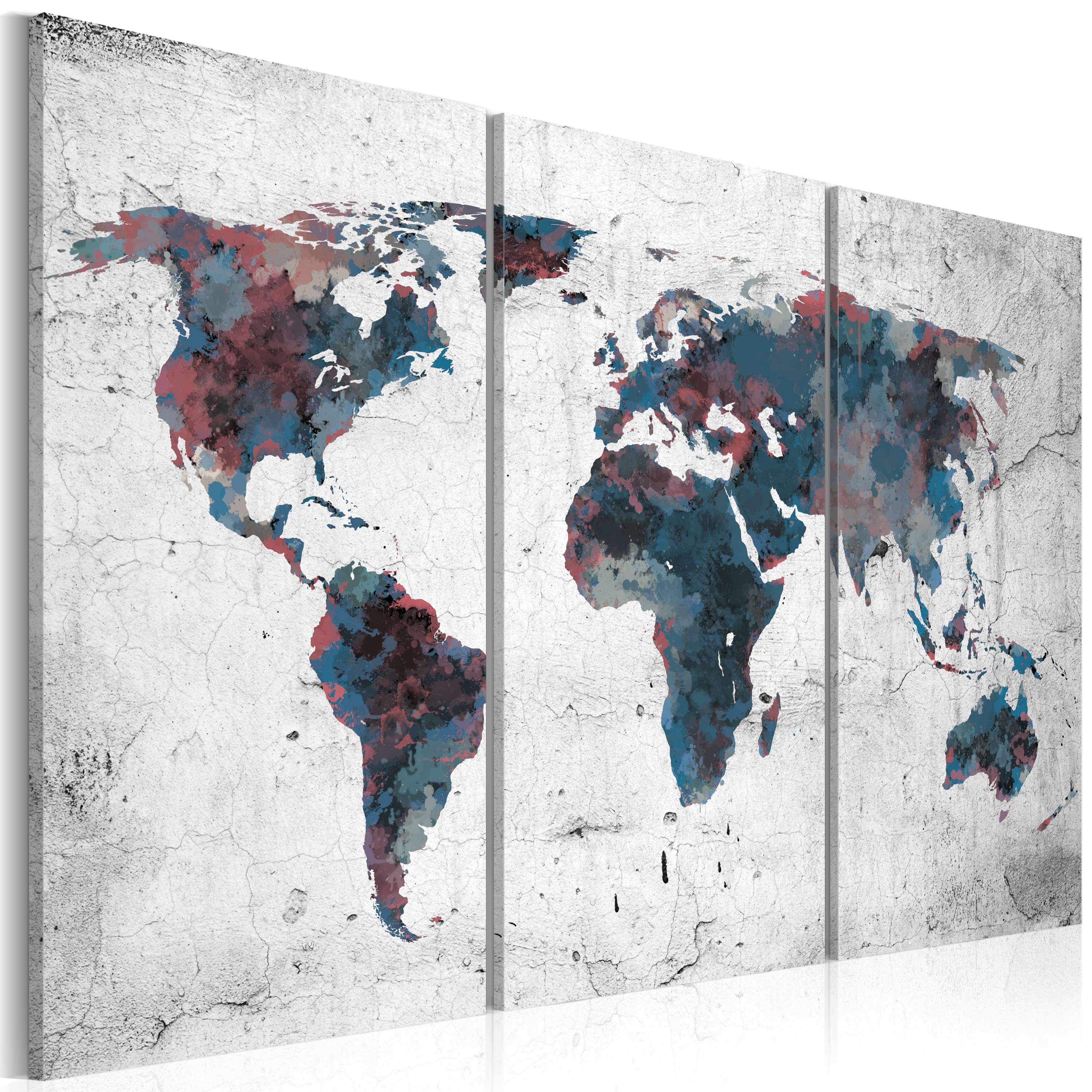 Canvas Print - Undiscovered continents - triptych - 60x40