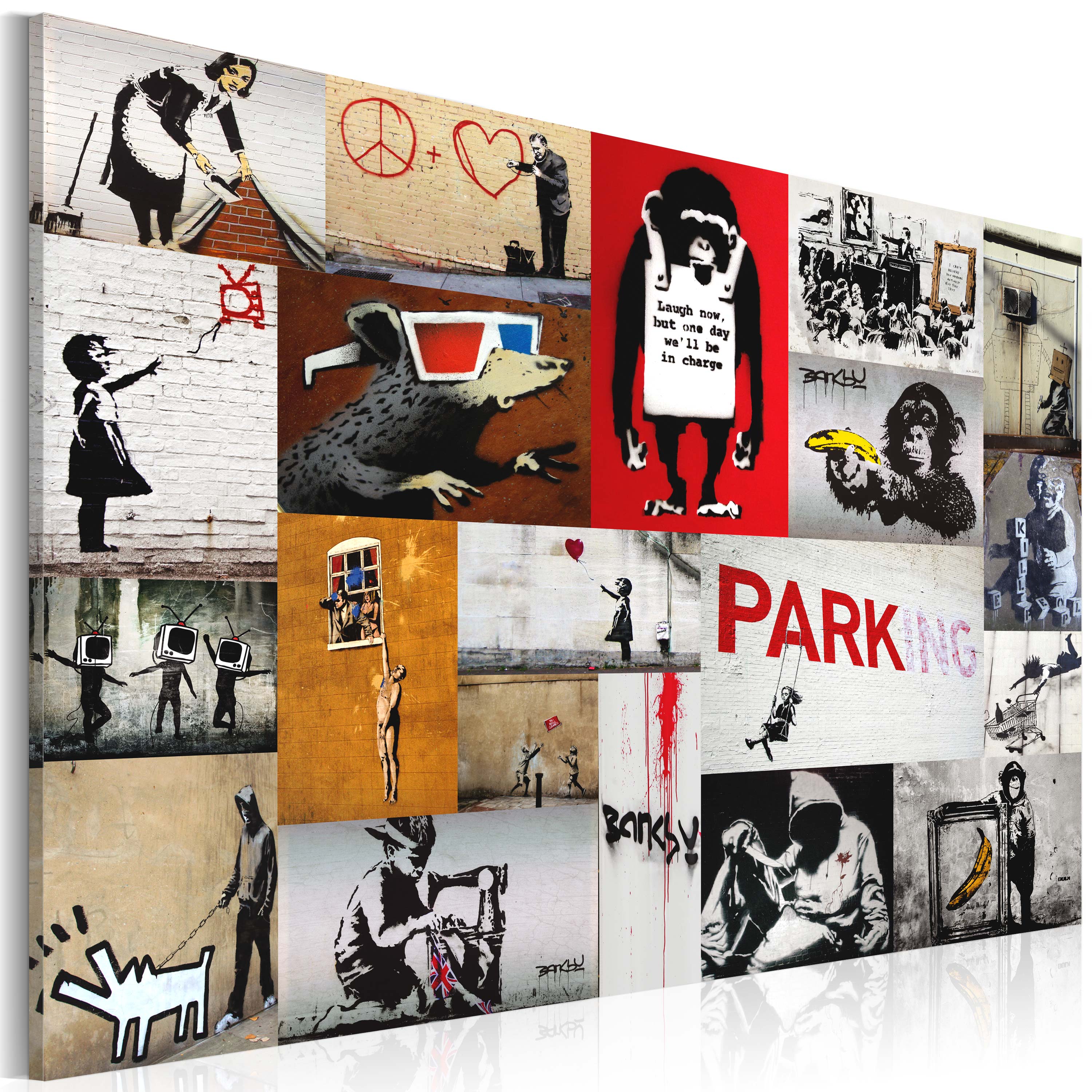 Canvas Print - Banksy - collage - 120x80