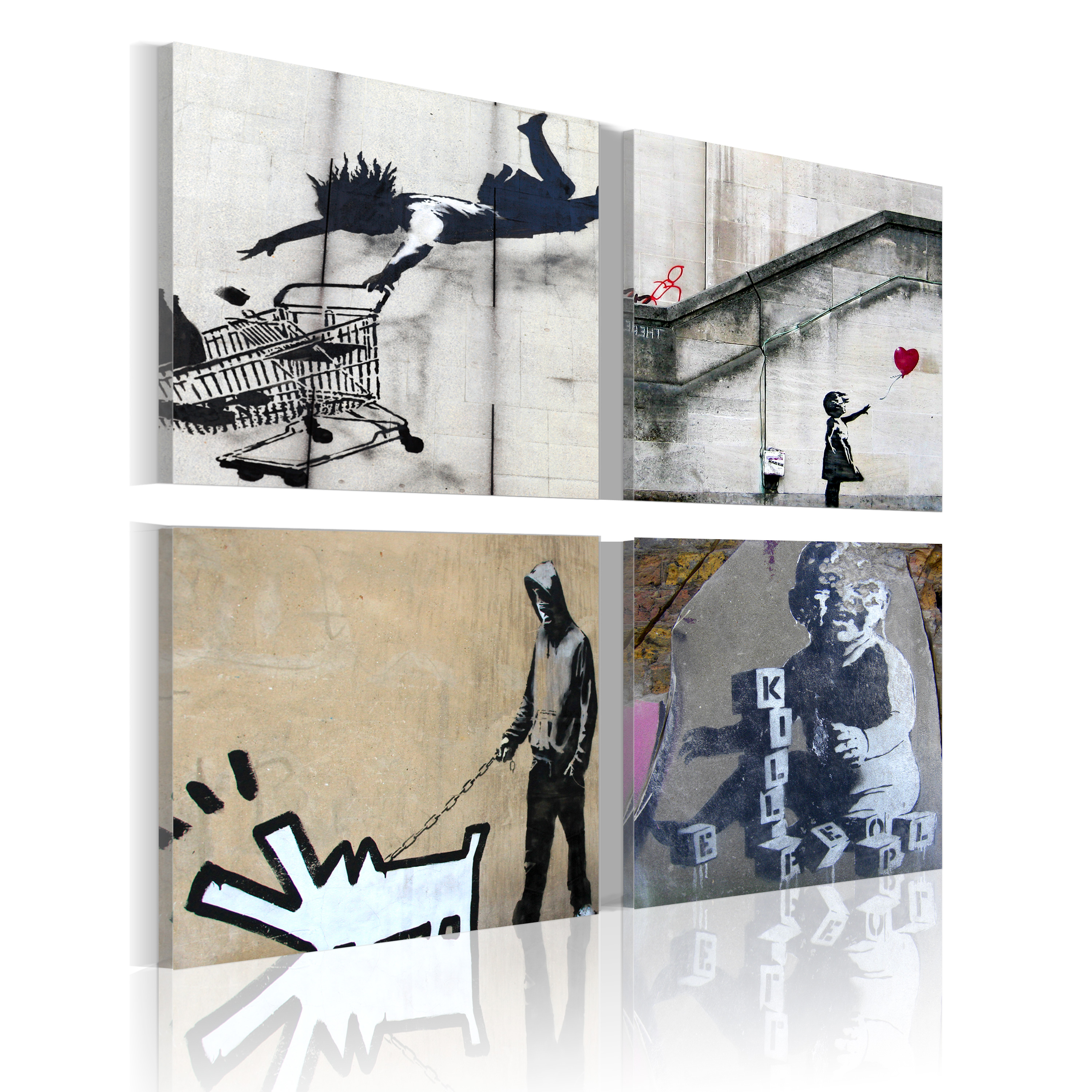 Canvas Print - Banksy - four orginal ideas - 40x40
