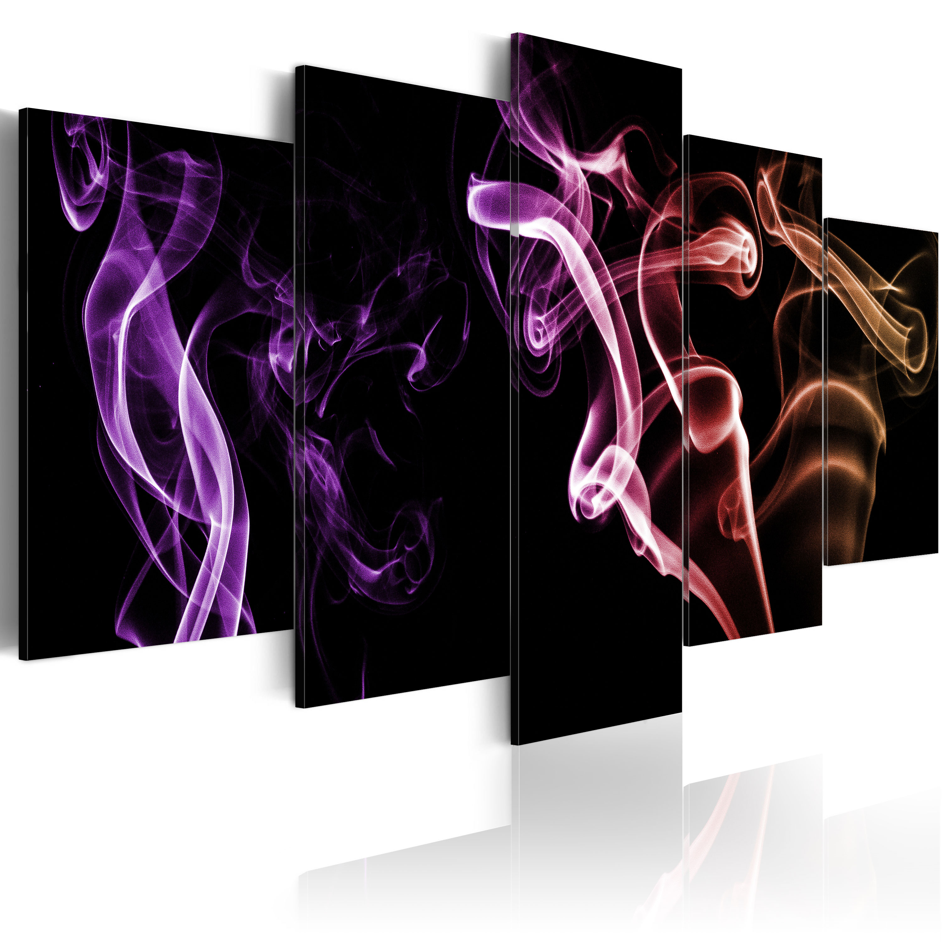 Canvas Print - Colored smoke - 5 pieces - 100x50