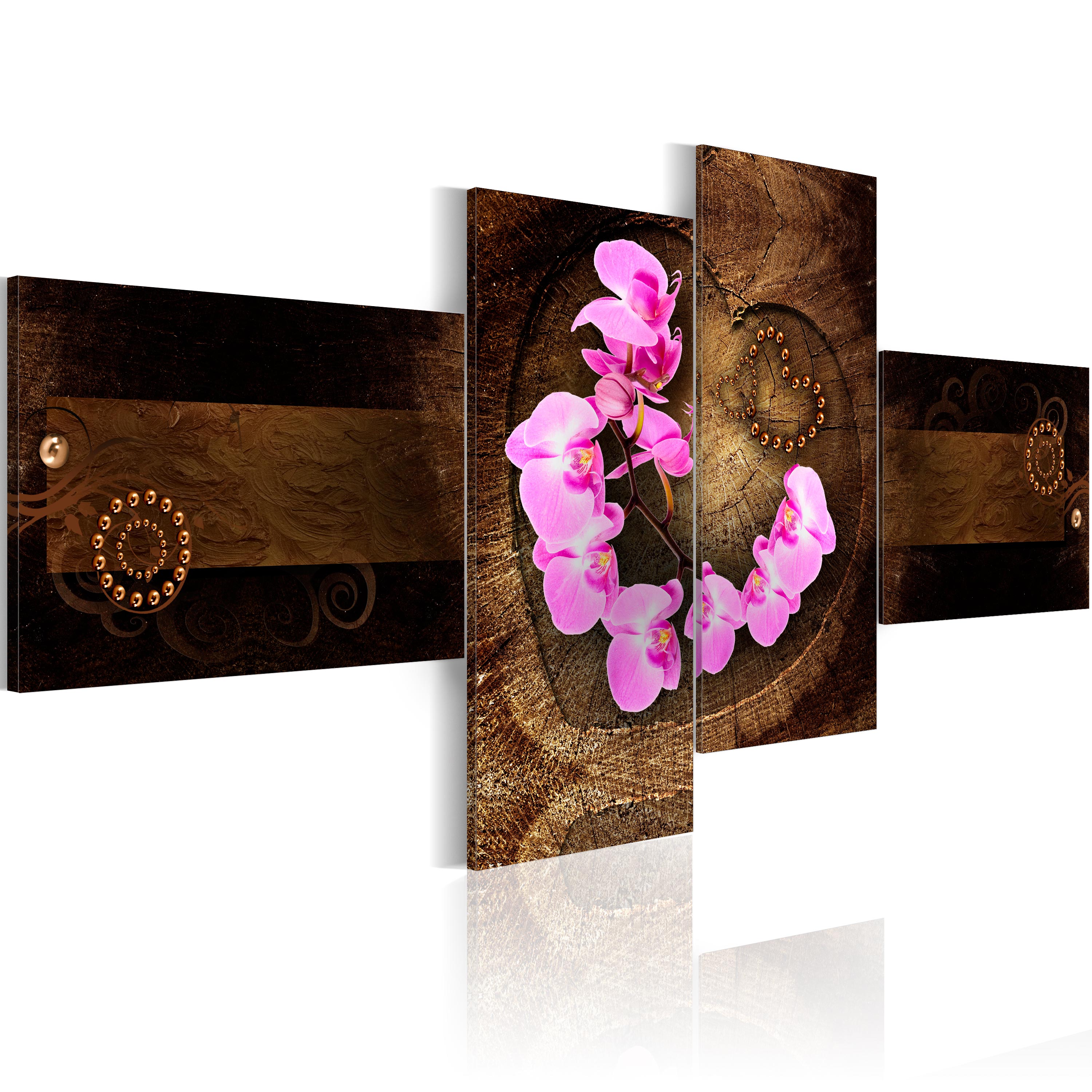 Canvas Print - Orchid and wood - 100x45
