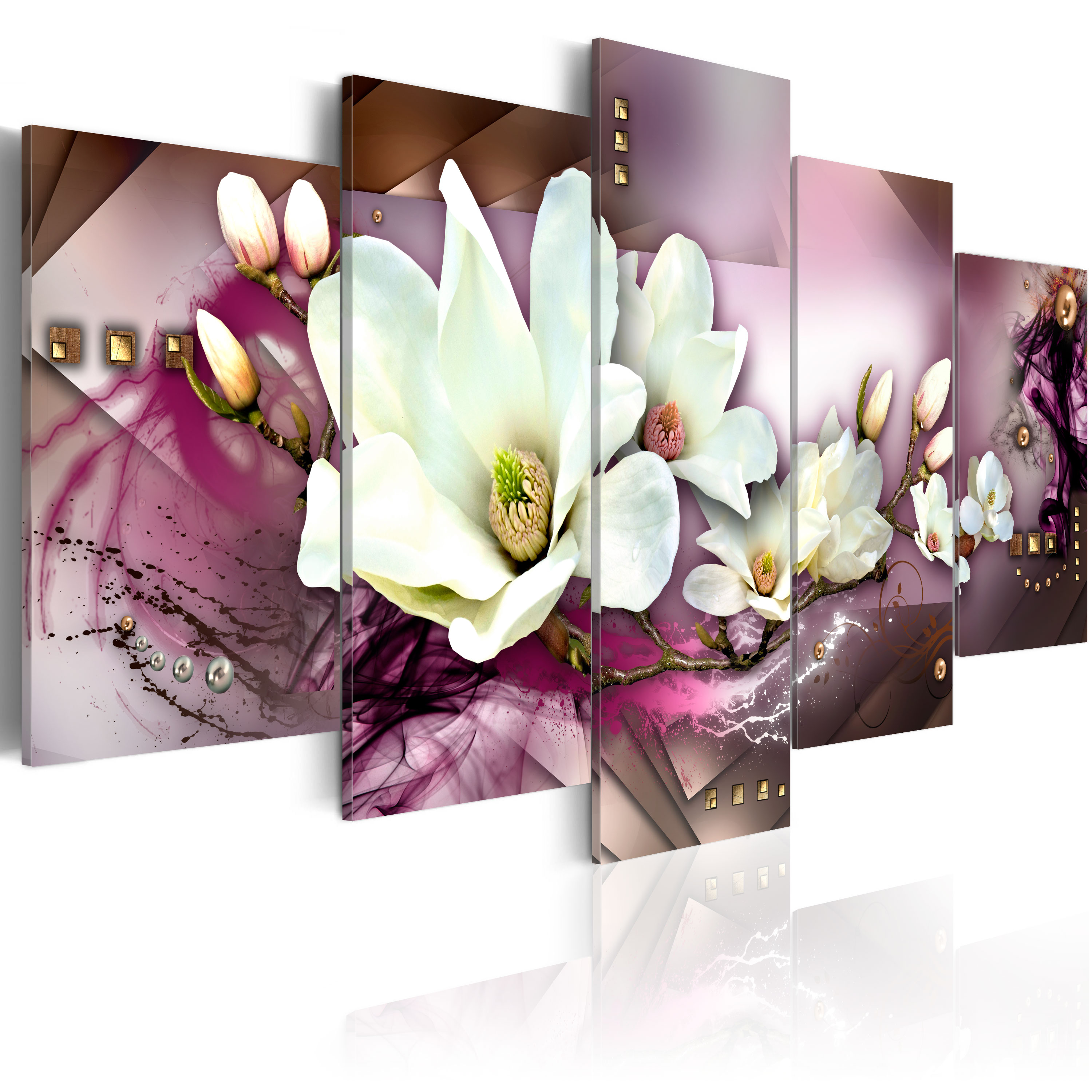 Canvas Print - Magnetic abstraction with an orchid - 100x50